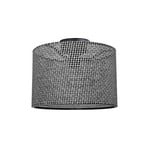 Φωτιστικό οροφής Goza, μαύρο μοτίβο, ύφασμα, Ø 30 cm