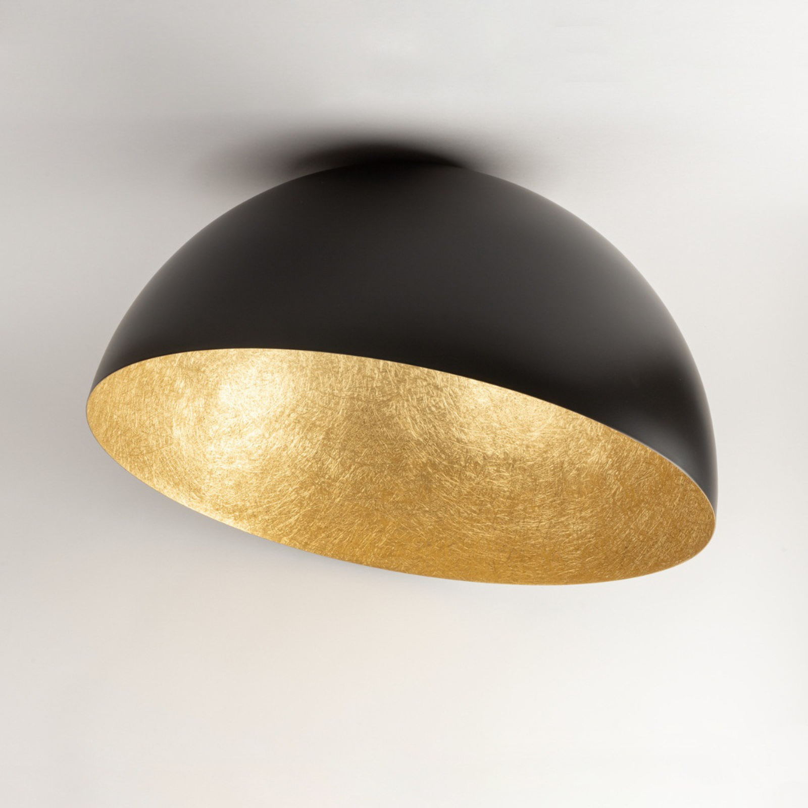 Plafondlamp Sfera, Ø 35cm, zwart/goud