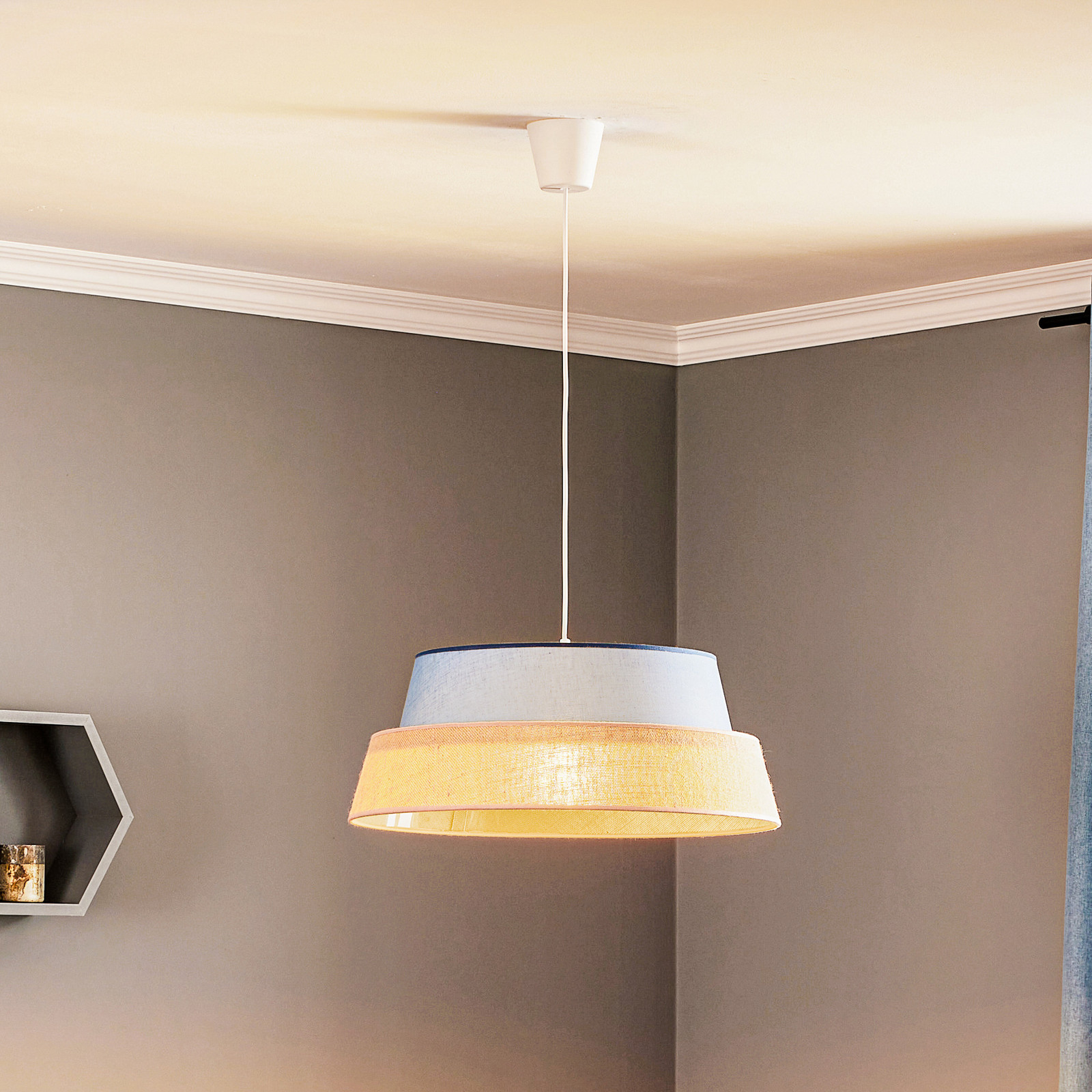Duolla Lampă suspendată Galaxy Soft Nature albastru/maro - Camera de zi / sufragerie - modern - maro albastru - Țesătură / Textil