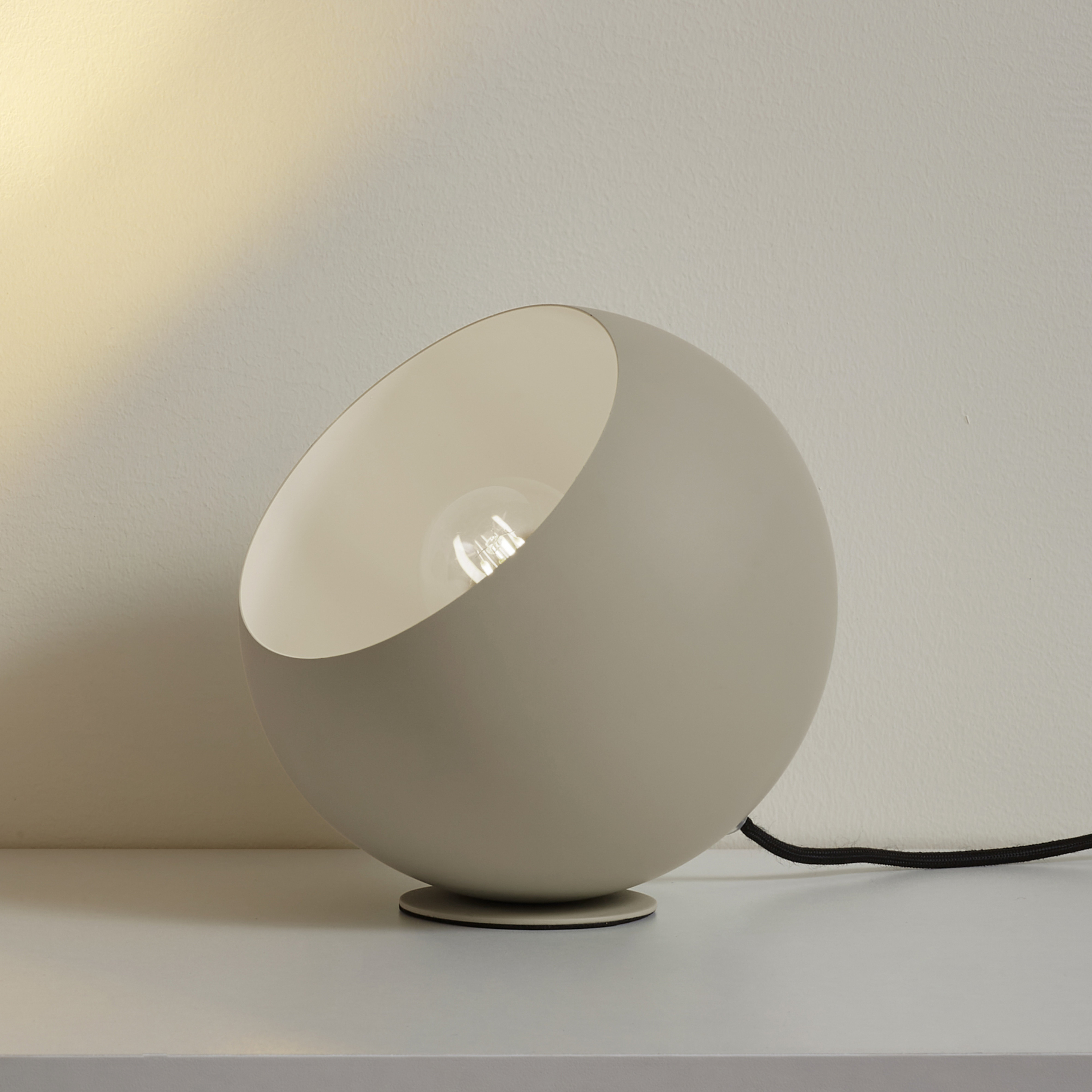 Lampa stołowa Lindby Solomia, beżowy, żelazo, Ø 20 cm