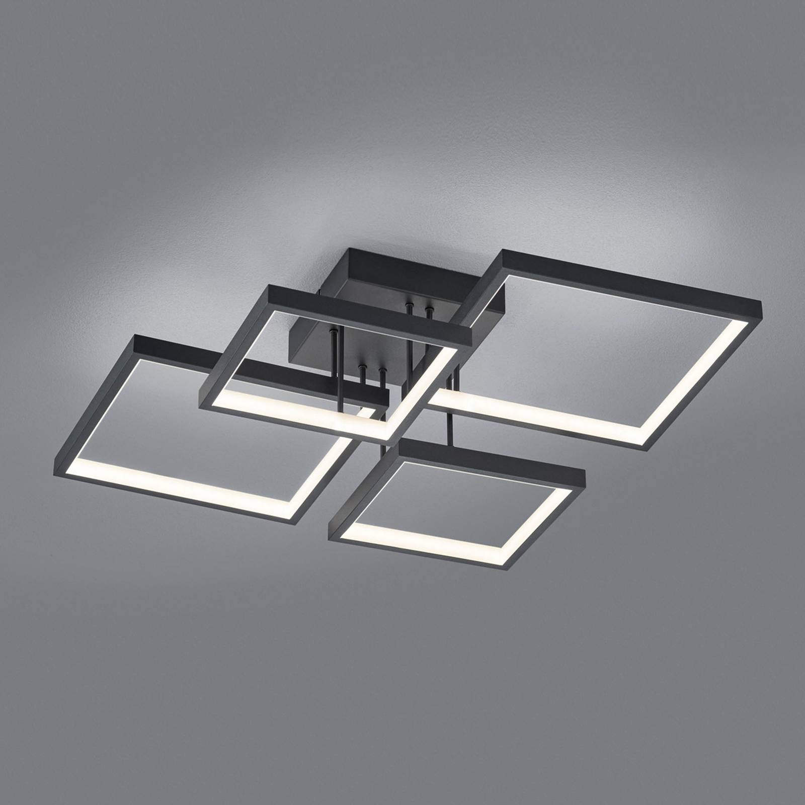 Levně LED stropní světlo Sorrento 52x52cm, černý matný