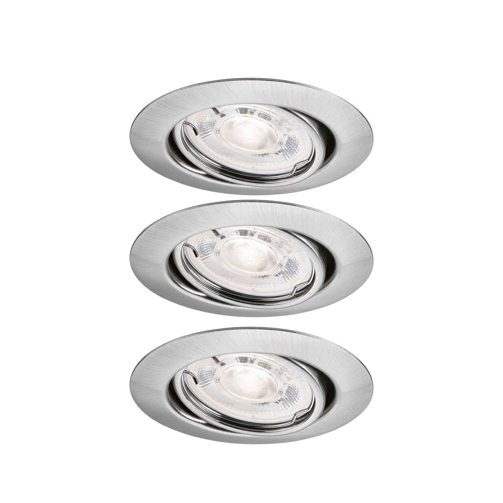 Paulmann indbygningsspot BASE, jern, Ø9 cm, 4,9 W, 827, drejelig, 3-trins