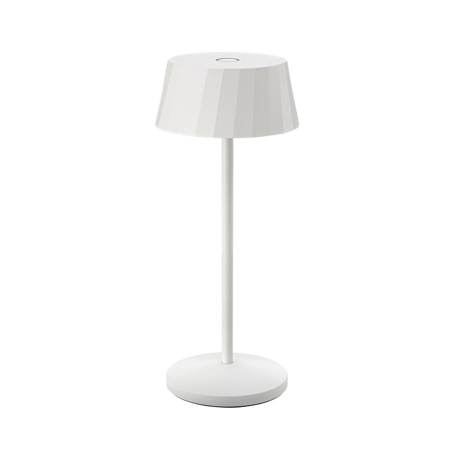 LED-Akku-Tischlampe Facetta, weiß, 22 cm, Metall, CCT IP44