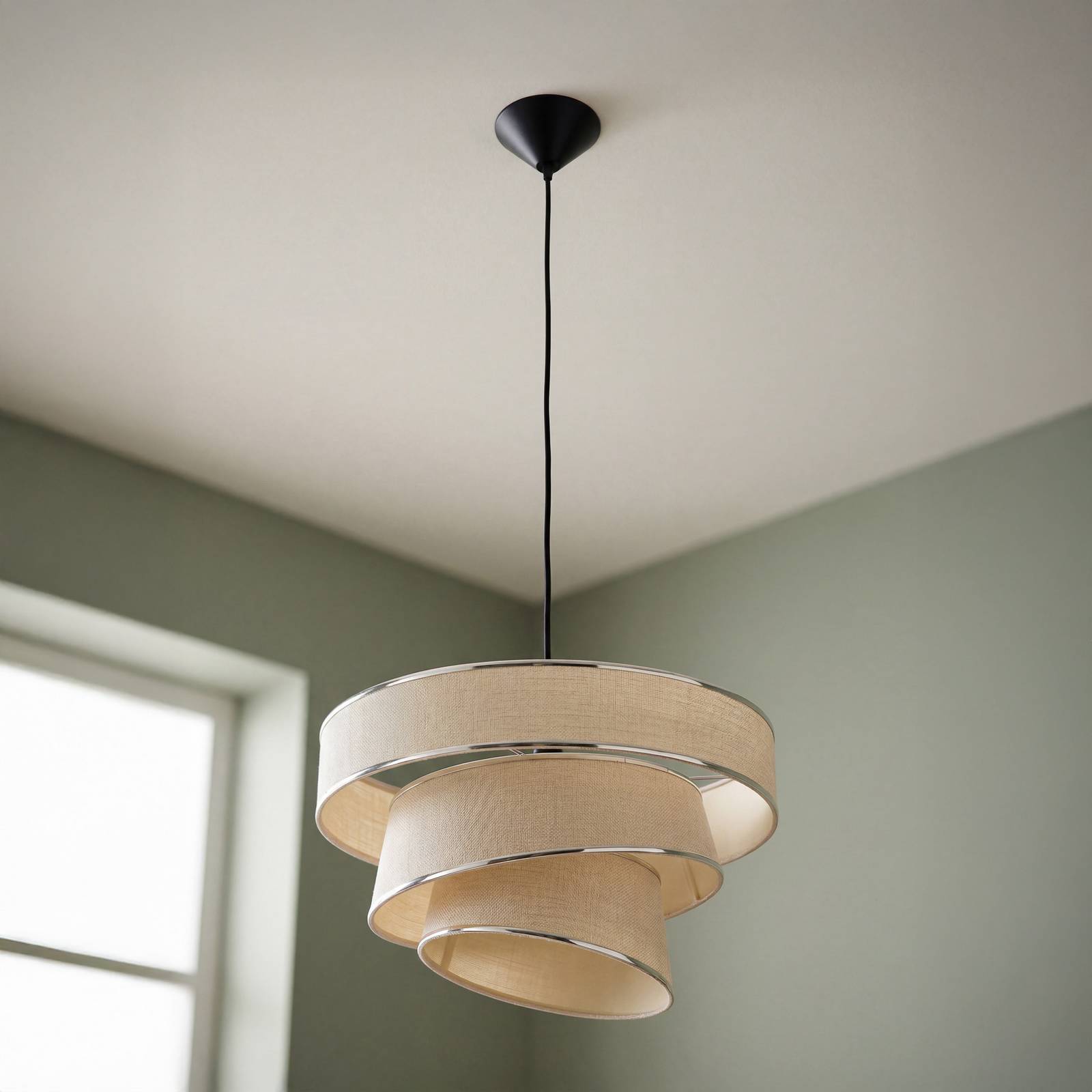 Żyrandol OSRAM Decor Glittey, beżowa, Ø 40 cm, z tkaniny