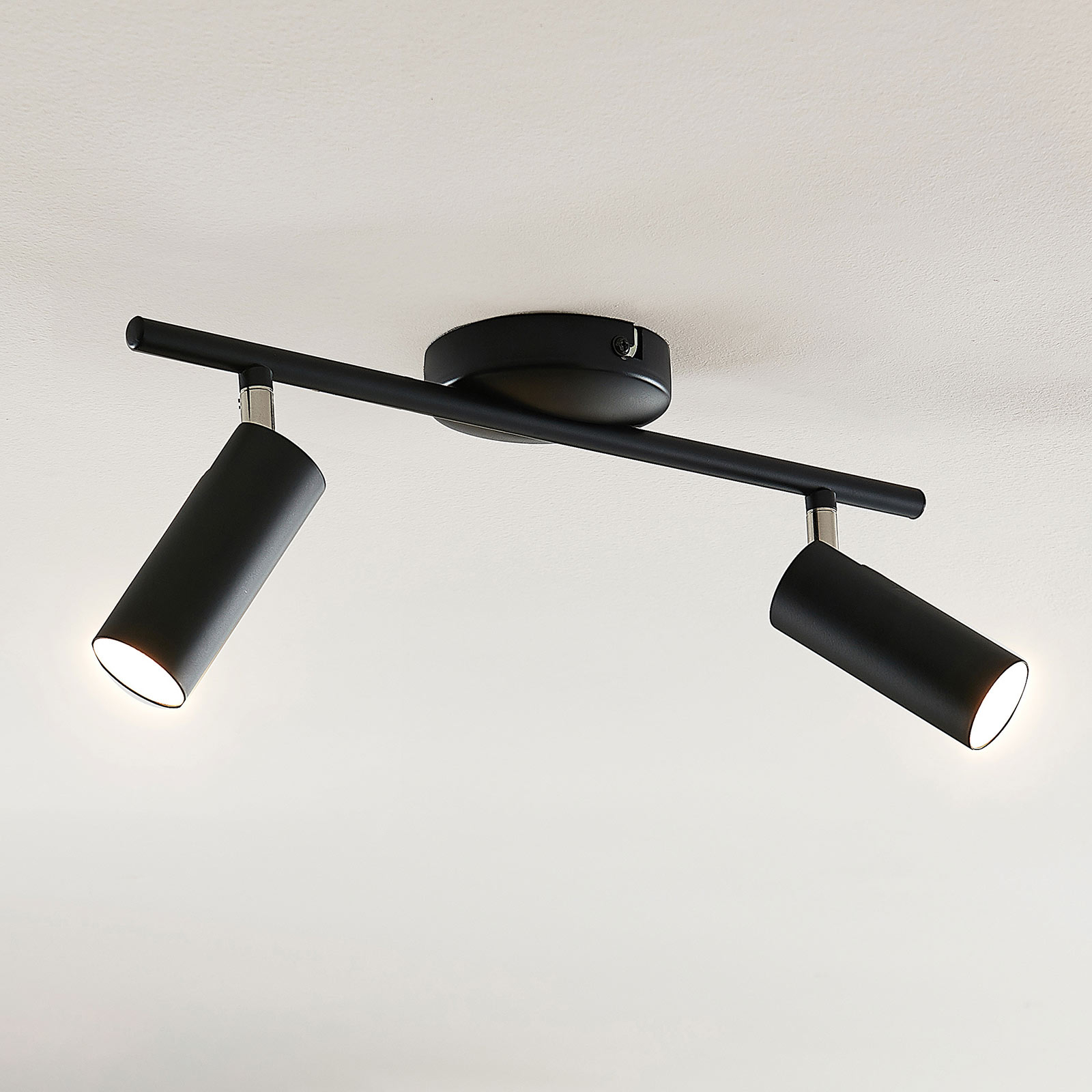Lámpara de techo LED Camille, negro, 2 luces