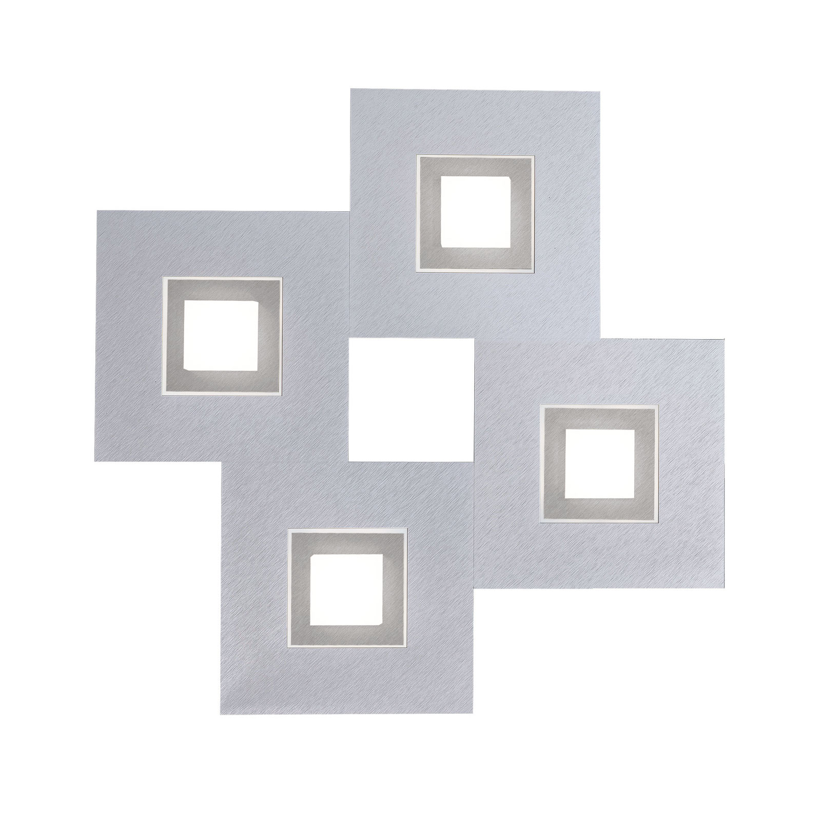 Grossmann GROSSMANN Karree 4-bulb 50x50 aluminium titanium, for Living / Dining Room, aluminium, acrylic, 6.1 W, energy efficiency: A+, W: 50 cm, H: 50 cm