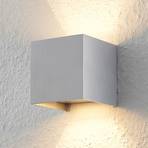 Arcchio fali lámpa Zuzana, szögletes, alumínium színű, G9, 9,7 cm