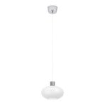 Suspension Dasmina, Ø 25 cm, blanc/chrome, verre, E27