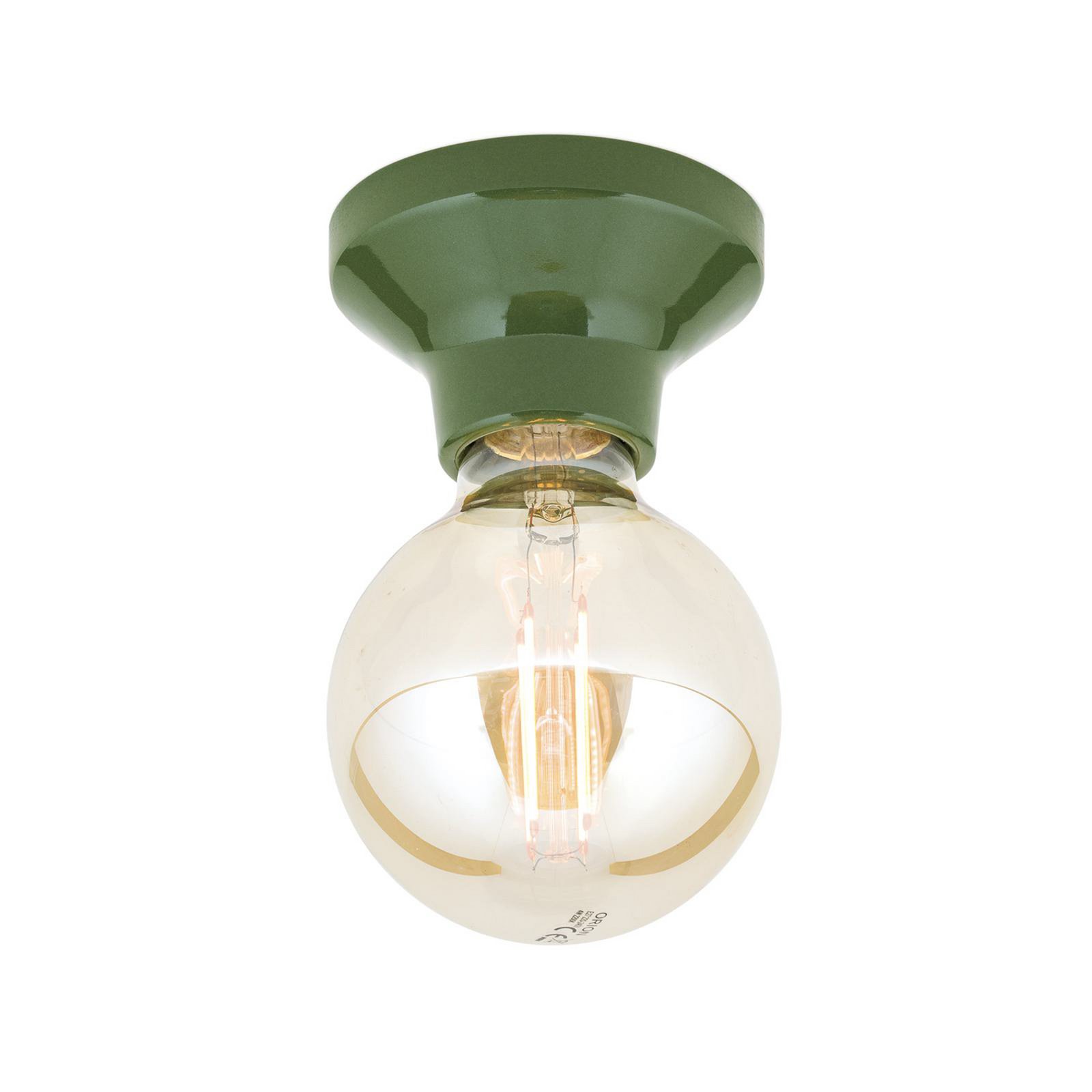 Plafonnier Frost, vert, céramique, E27