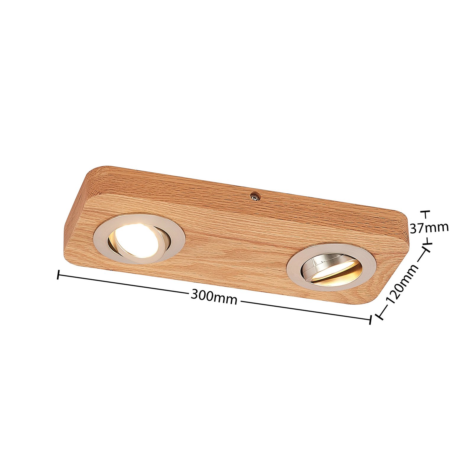Mikari 2 LED Ceiling Lamp Wood - Lindby