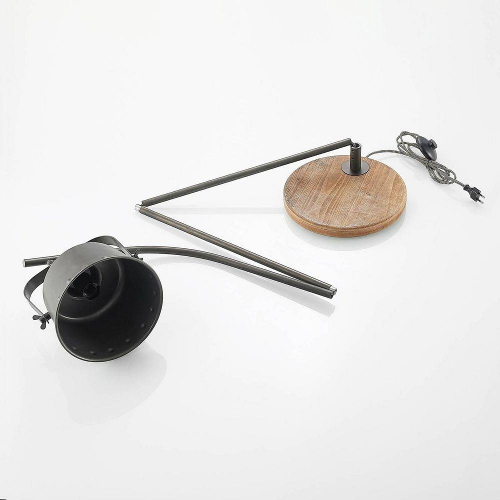 Rubinjo Floor Lamp Wood/Black - Lindby