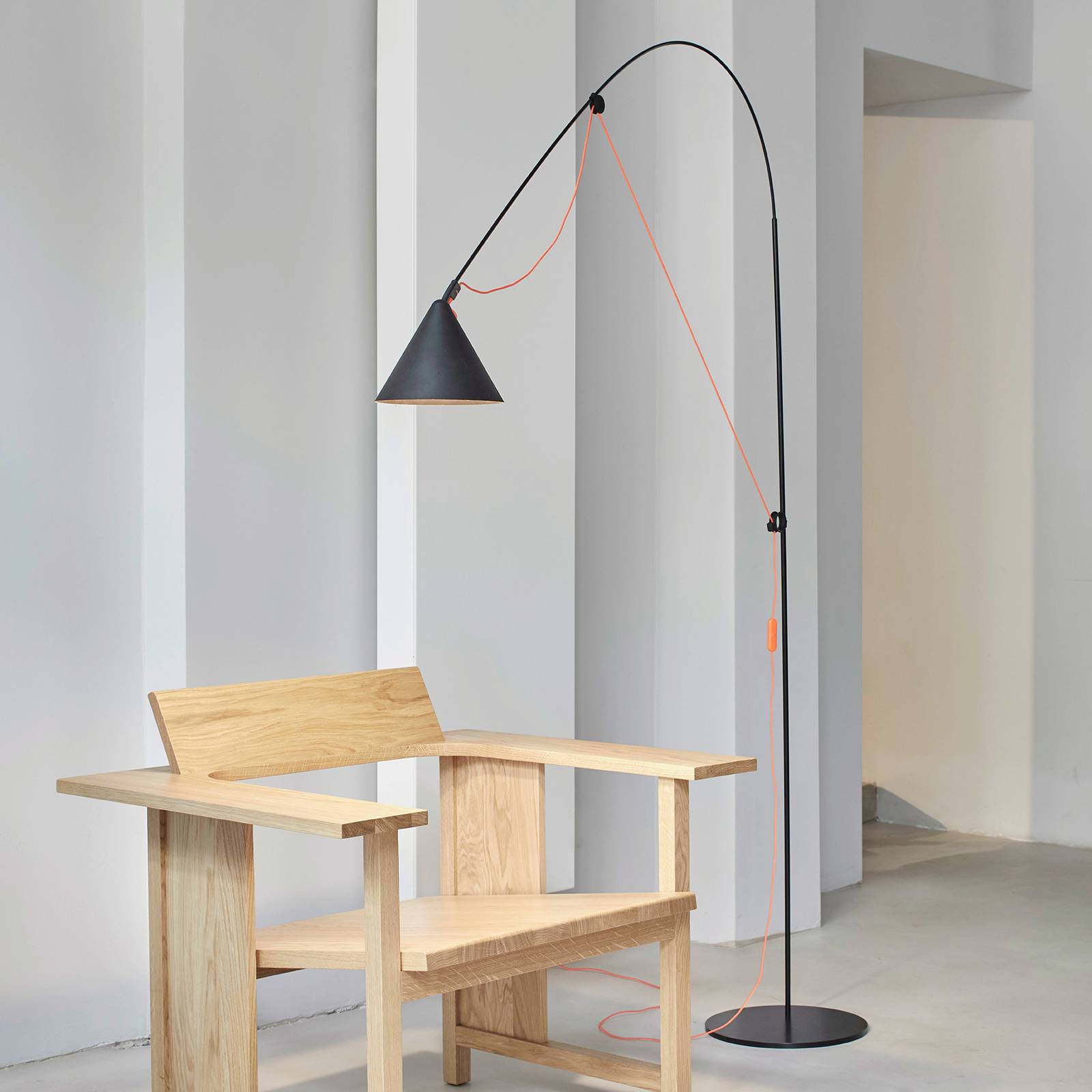 midgard AYNO L lampadaire noir/orange 4 000 K