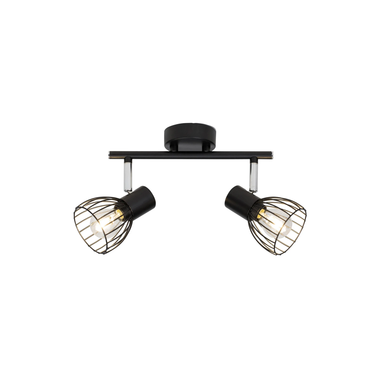 Deckenstrahler Blacky, Länge 31 cm, schwarz, 2-flg., Metall
