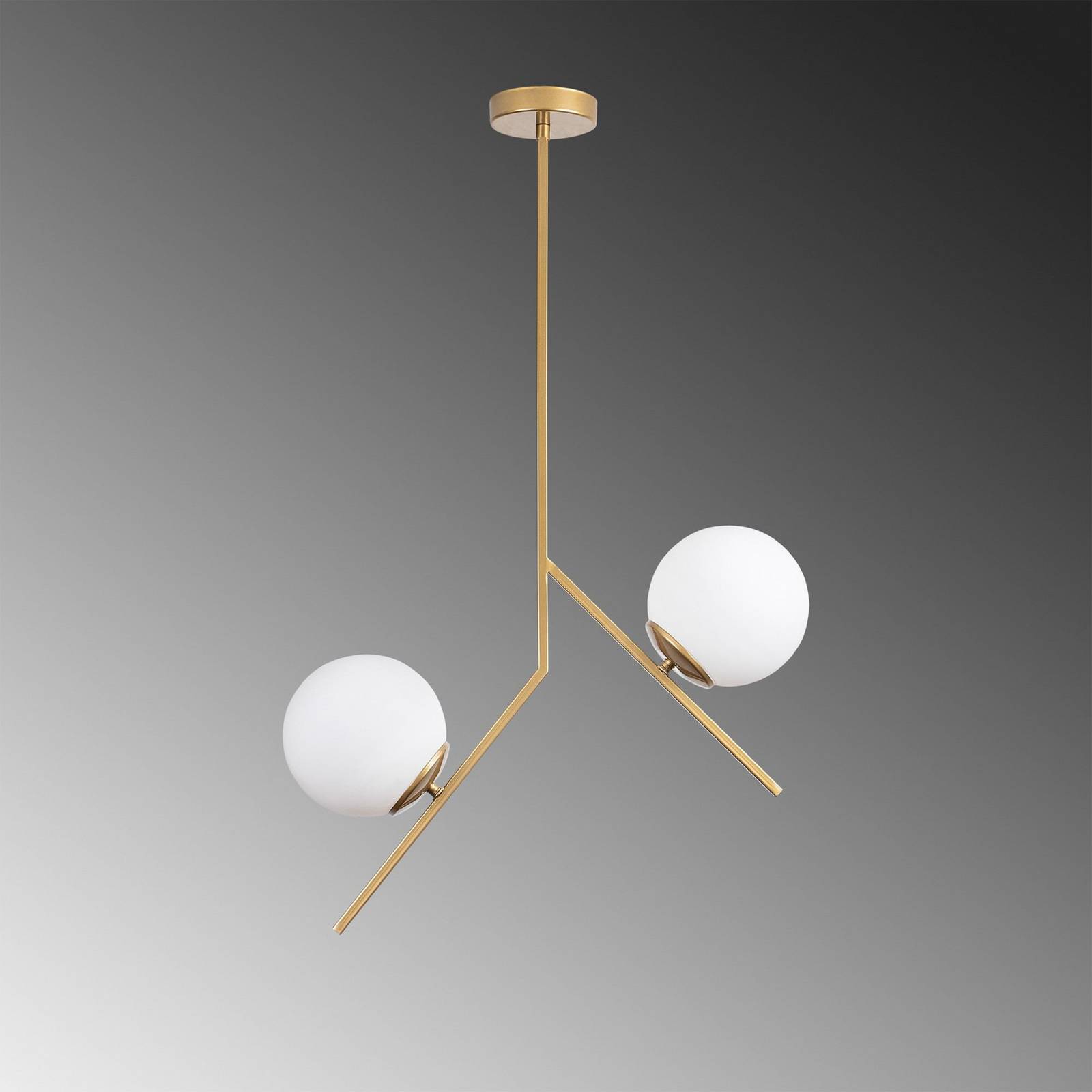 Żyrandol Dolunay, długość 43 cm, 2-punktowa, złota, E27