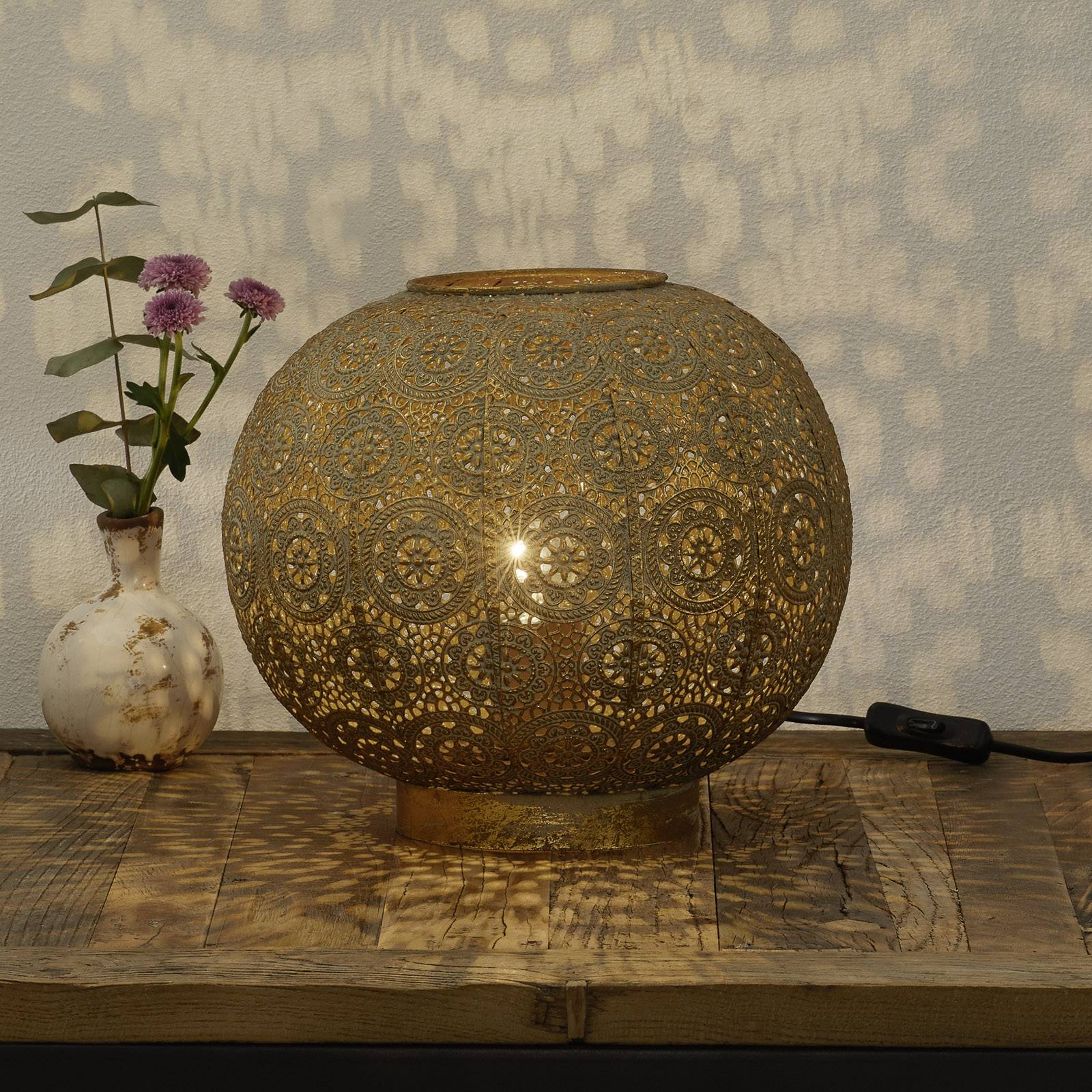 Freelight Table Lamp - Living / Dining Room - Globe Light - Moroccan - Gold