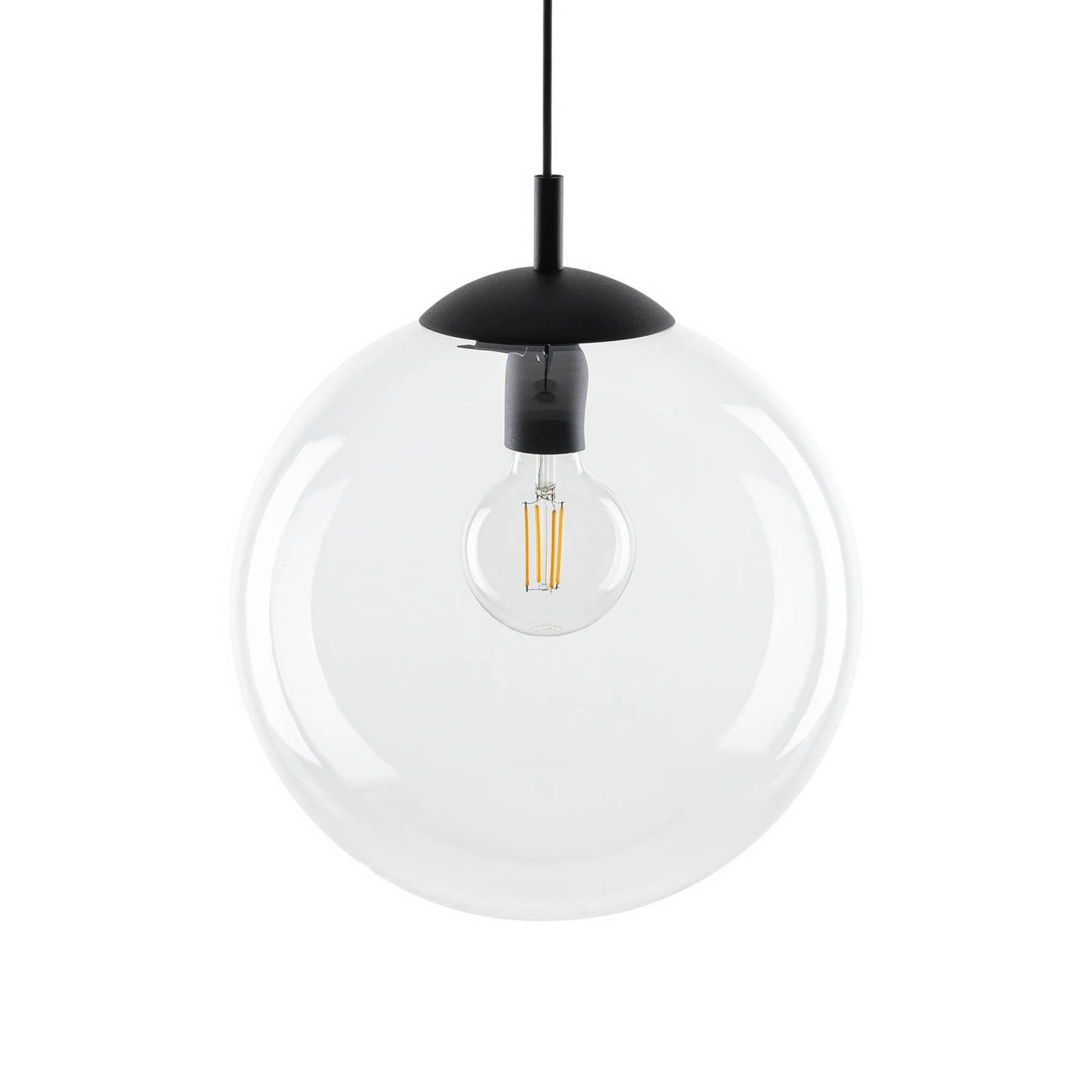 Lampa wisząca Esme, Ø 35 cm, przezroczysta, szkło, kula, E27