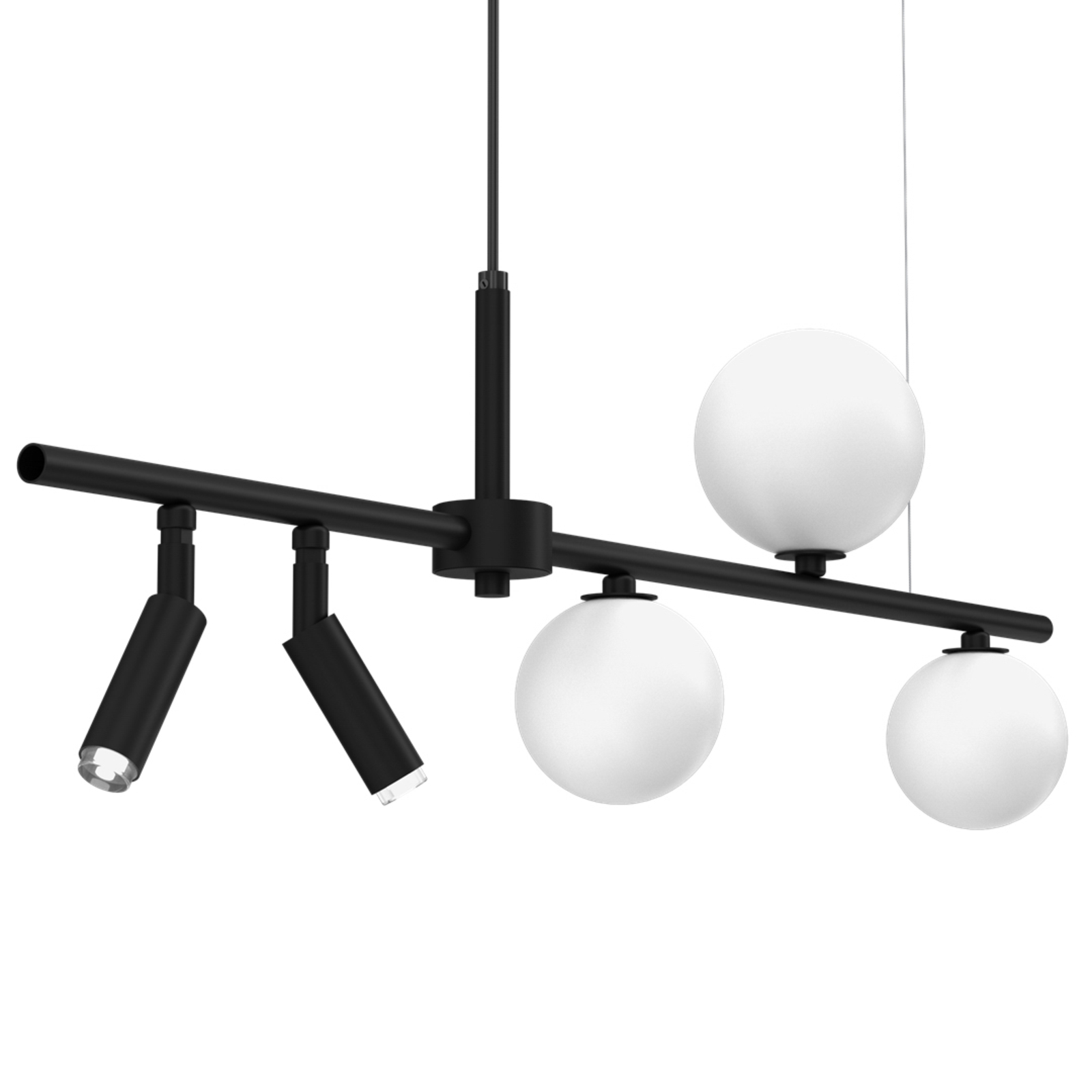 Sirio hanging light with movable spots, 5-bulb