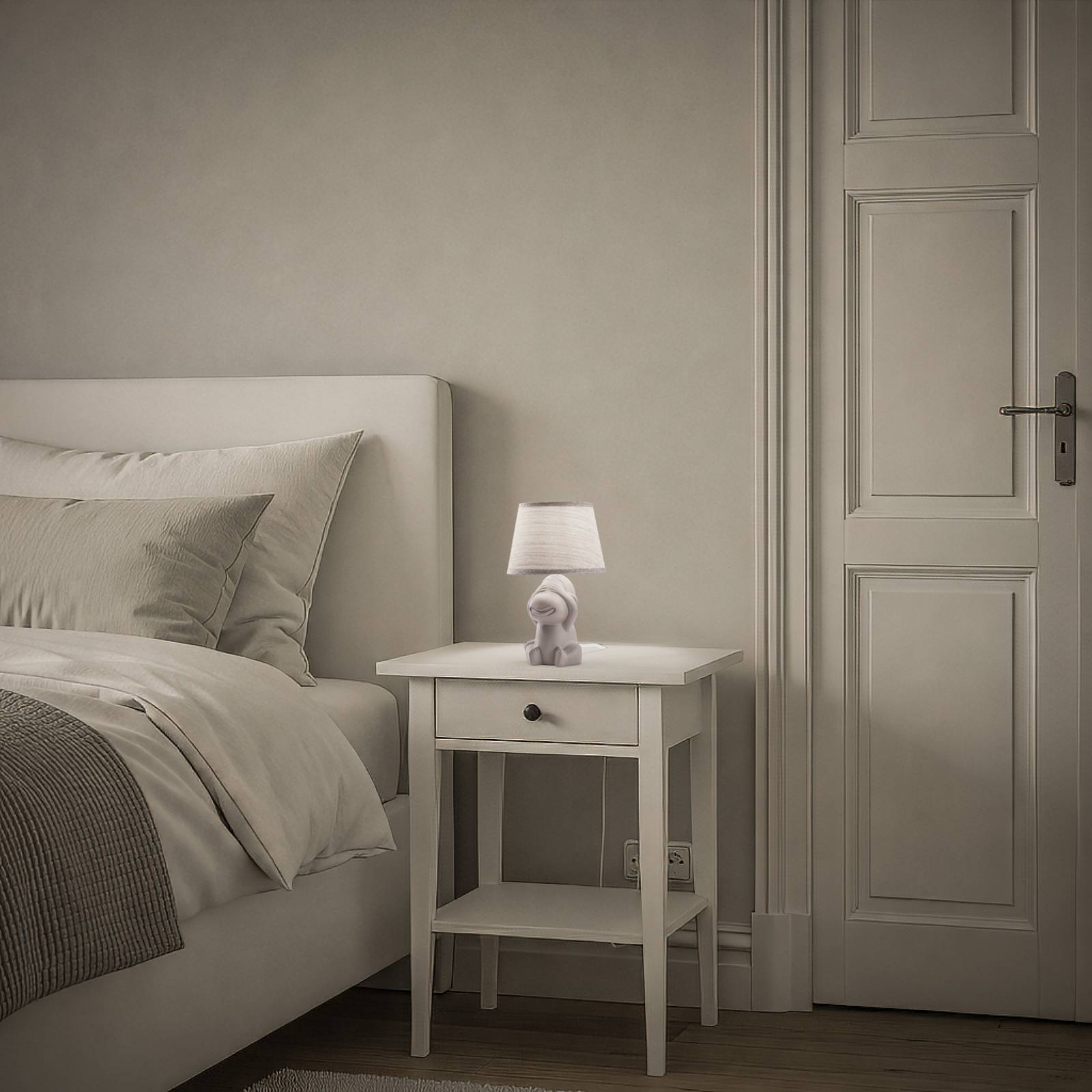 Tischleuchte Monkey, braun, Keramik, 28 cm hoch, E14 günstig online kaufen