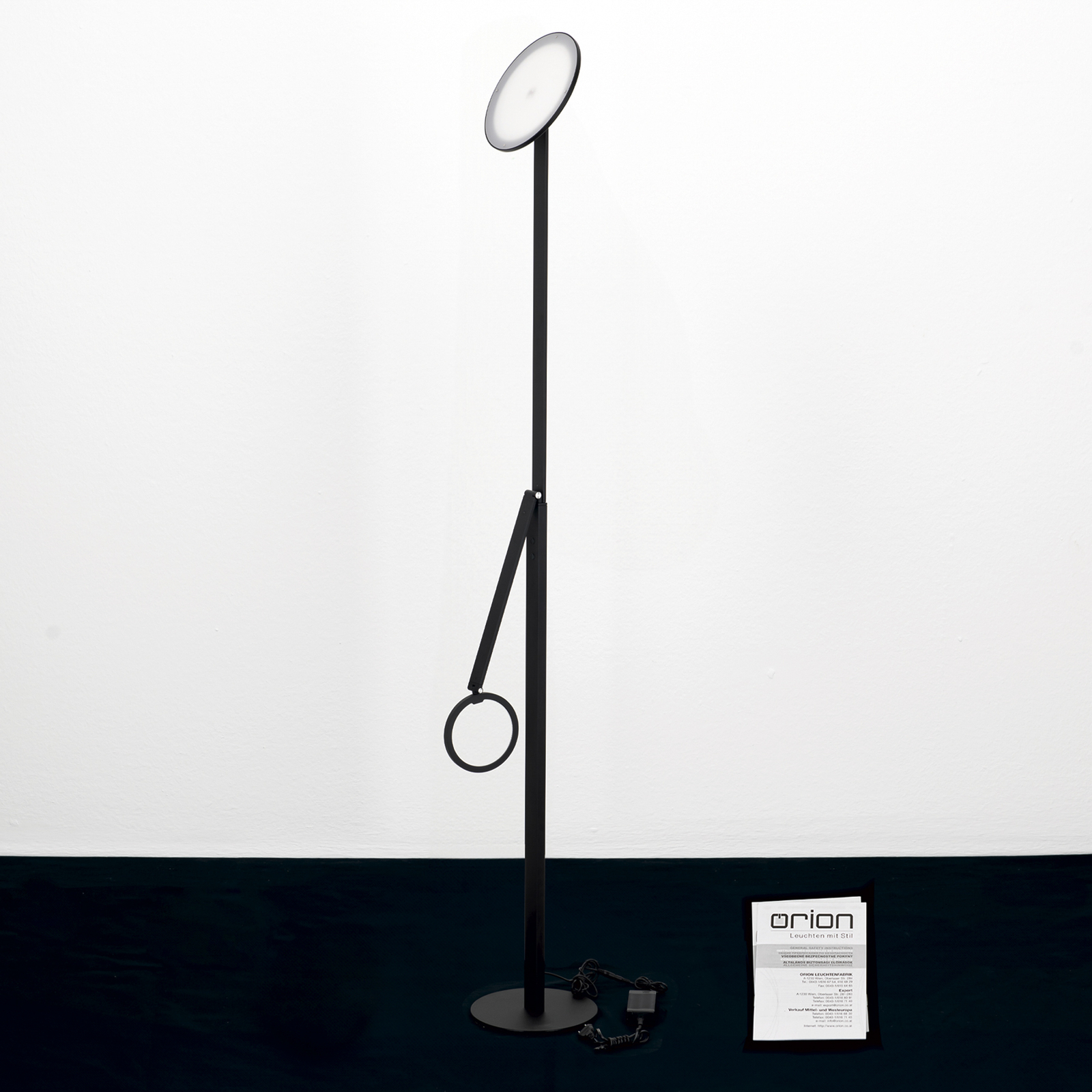 LED-gulvlampe Fati, høyde 181 cm, aluminium, leselampe, dimmer, CCT