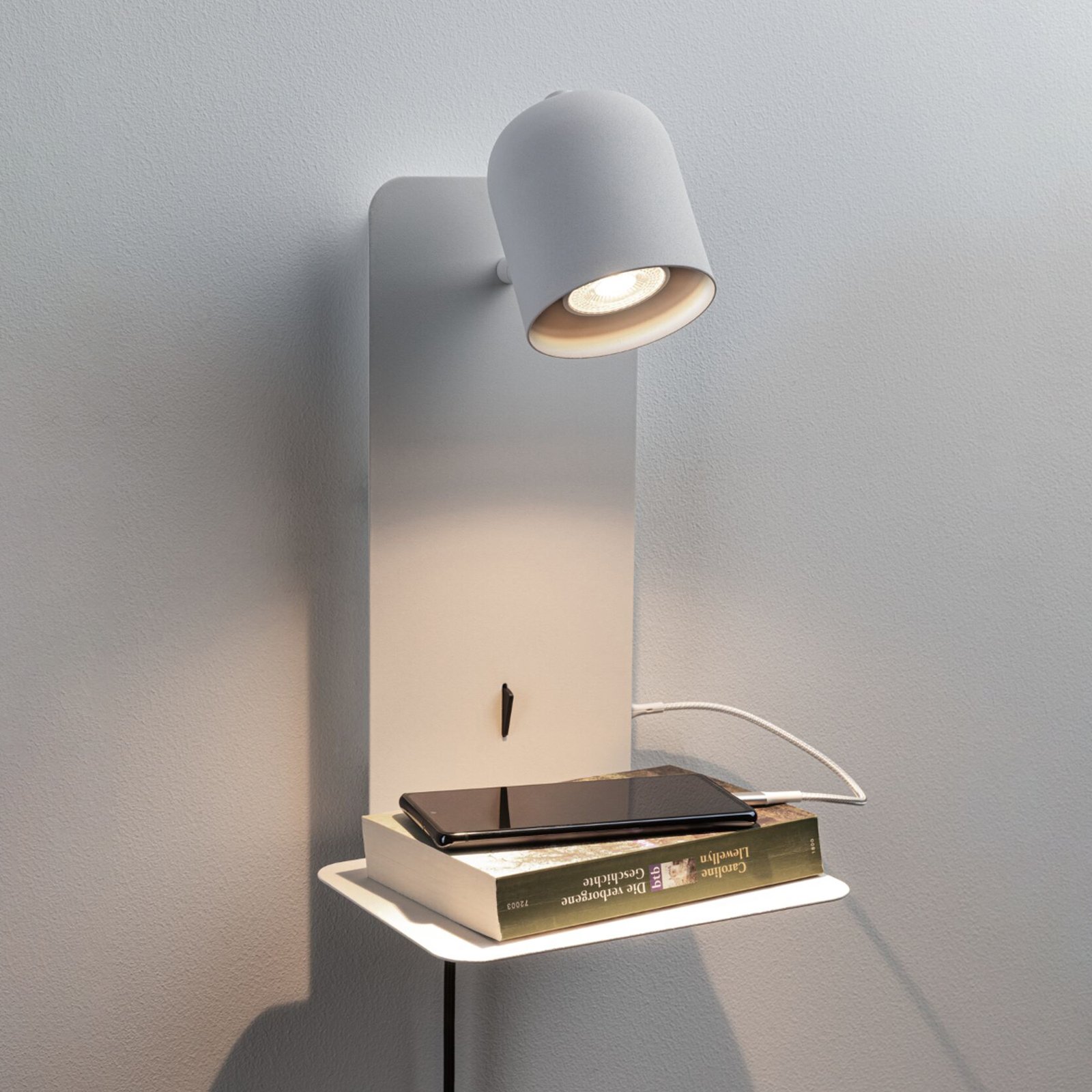 Malena LED Aplică de Perete USB C Matt Alb - Paulmann