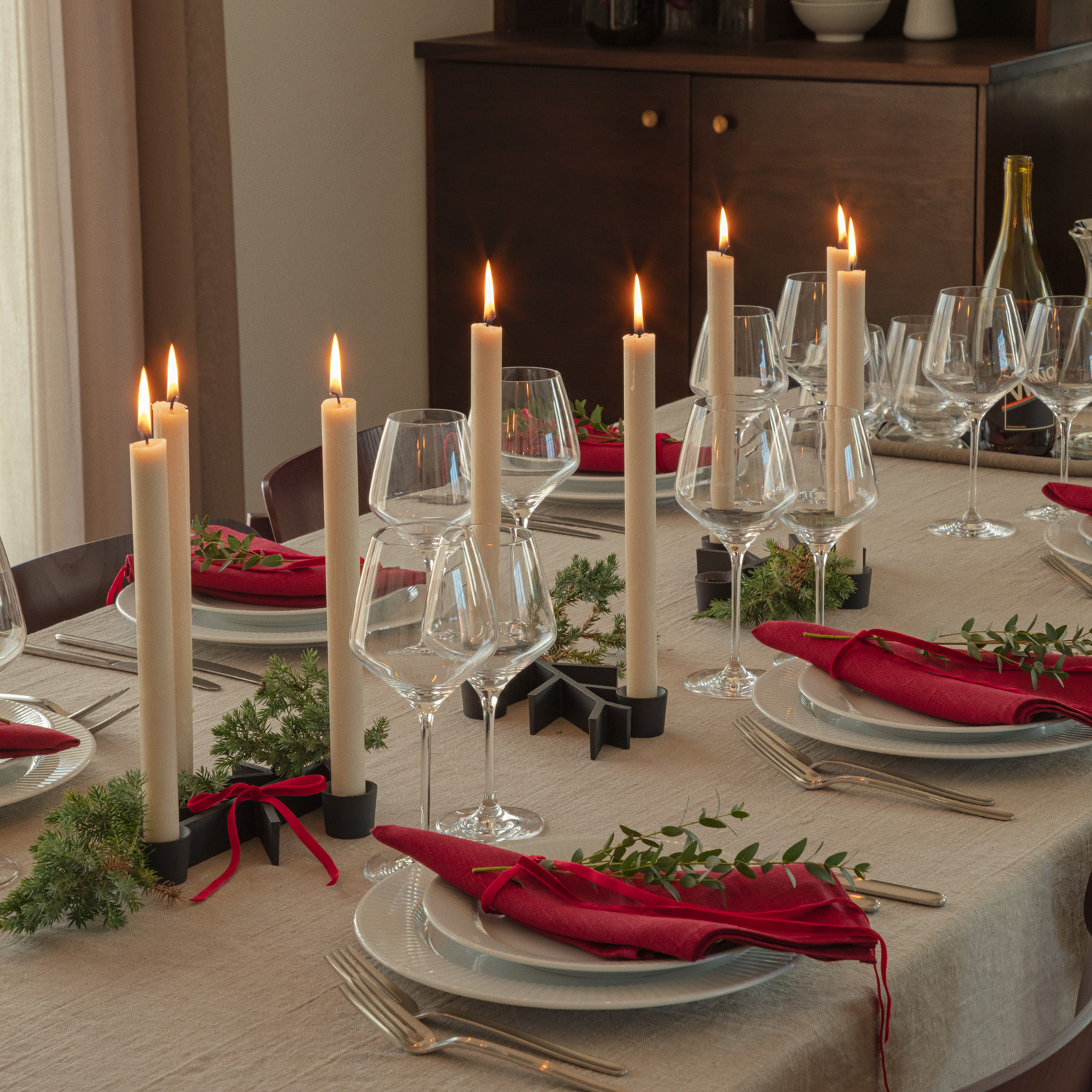 Bougeoir TWIG, noir, 23 x 18 cm, à 4 lampes - Eva Solo