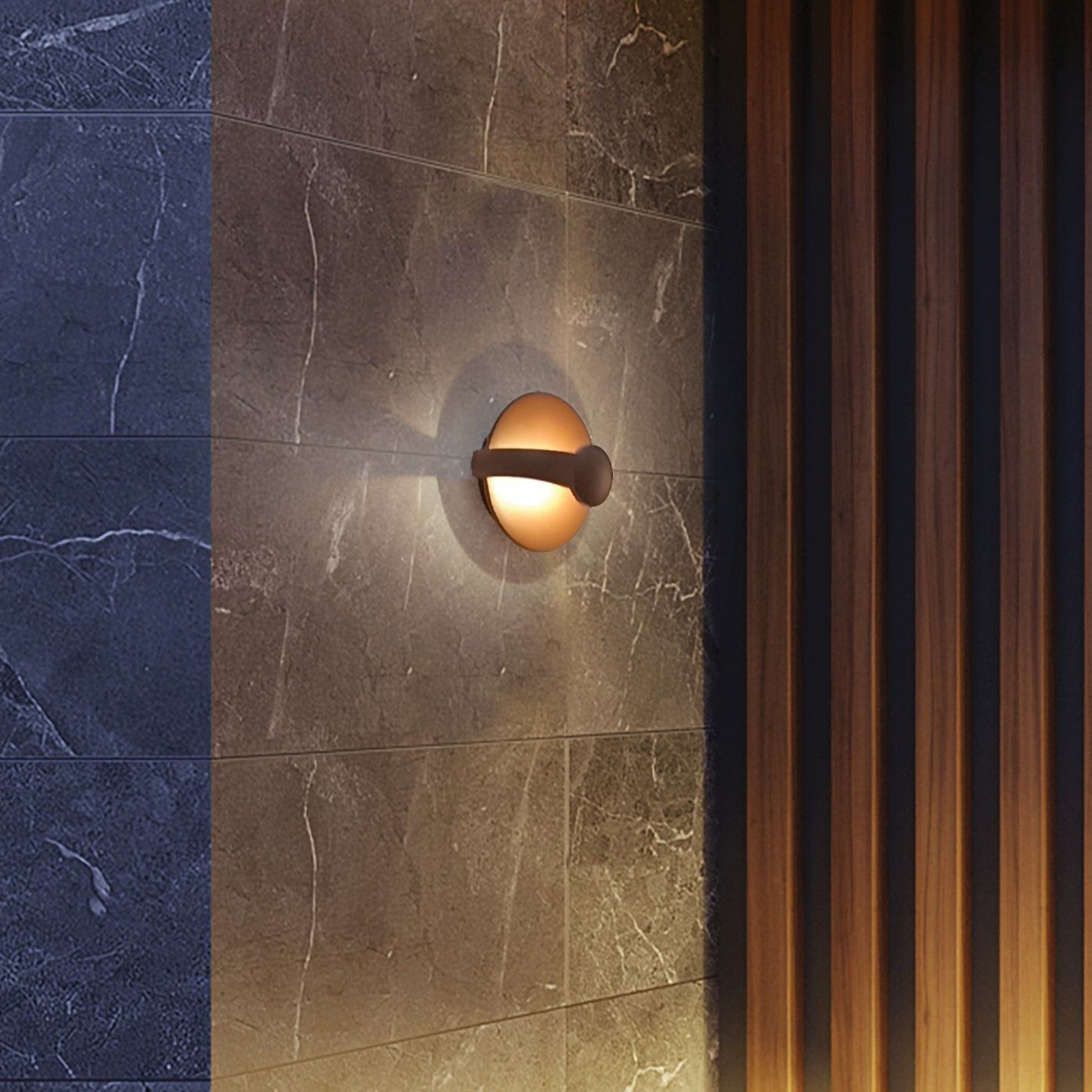 LED kültéri falilámpa Mayorka, rozsdabarna, szélesség 22 cm, IP65