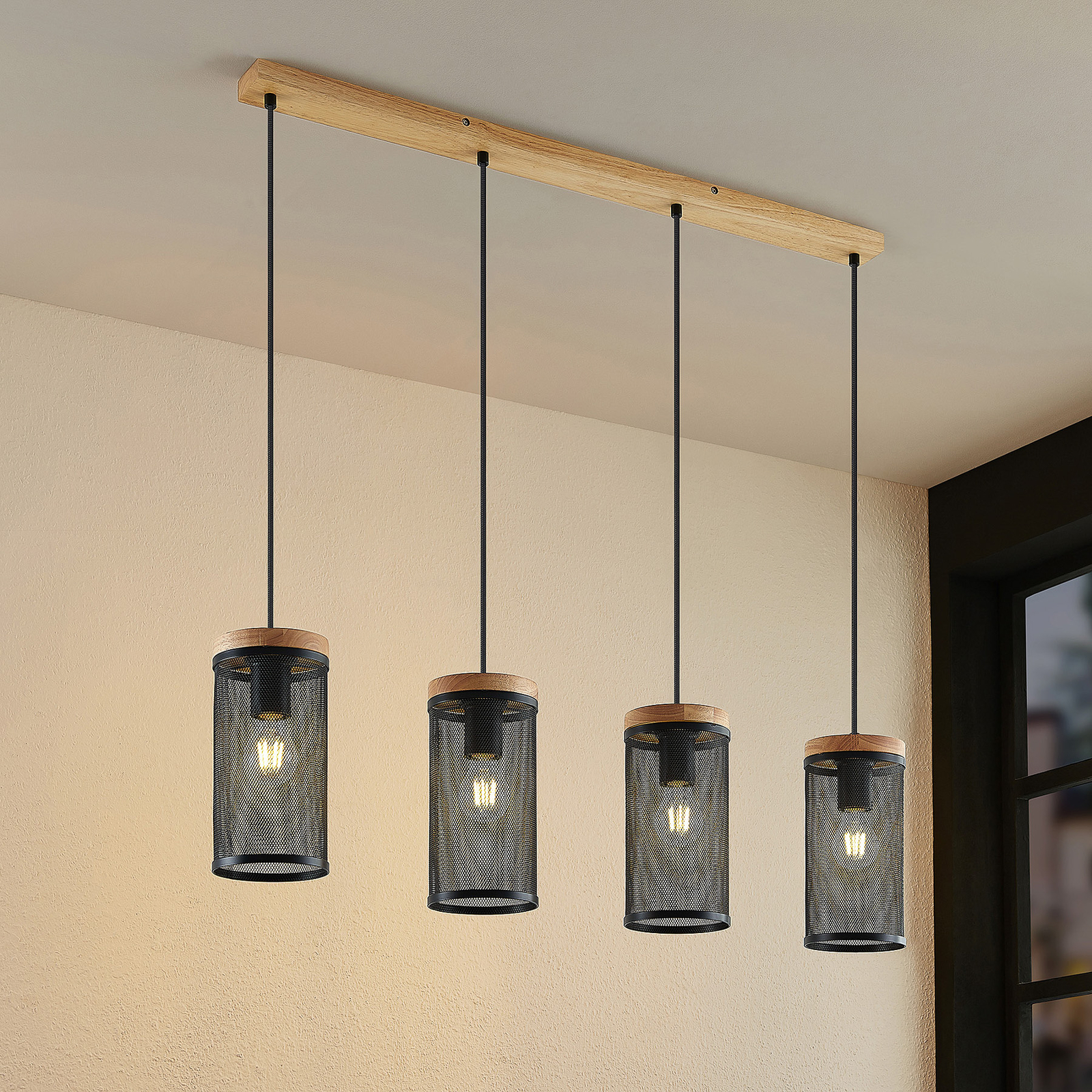 Lindby Kiriya hanglamp, 4-lamps