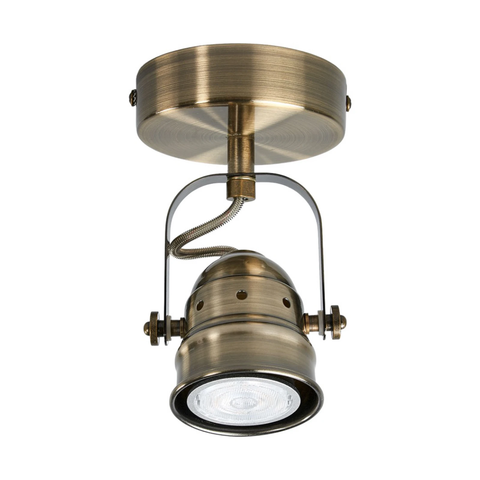 Lindby Wandstrahler Leonor, messing, Metall, 1-flg., 9,5 cm