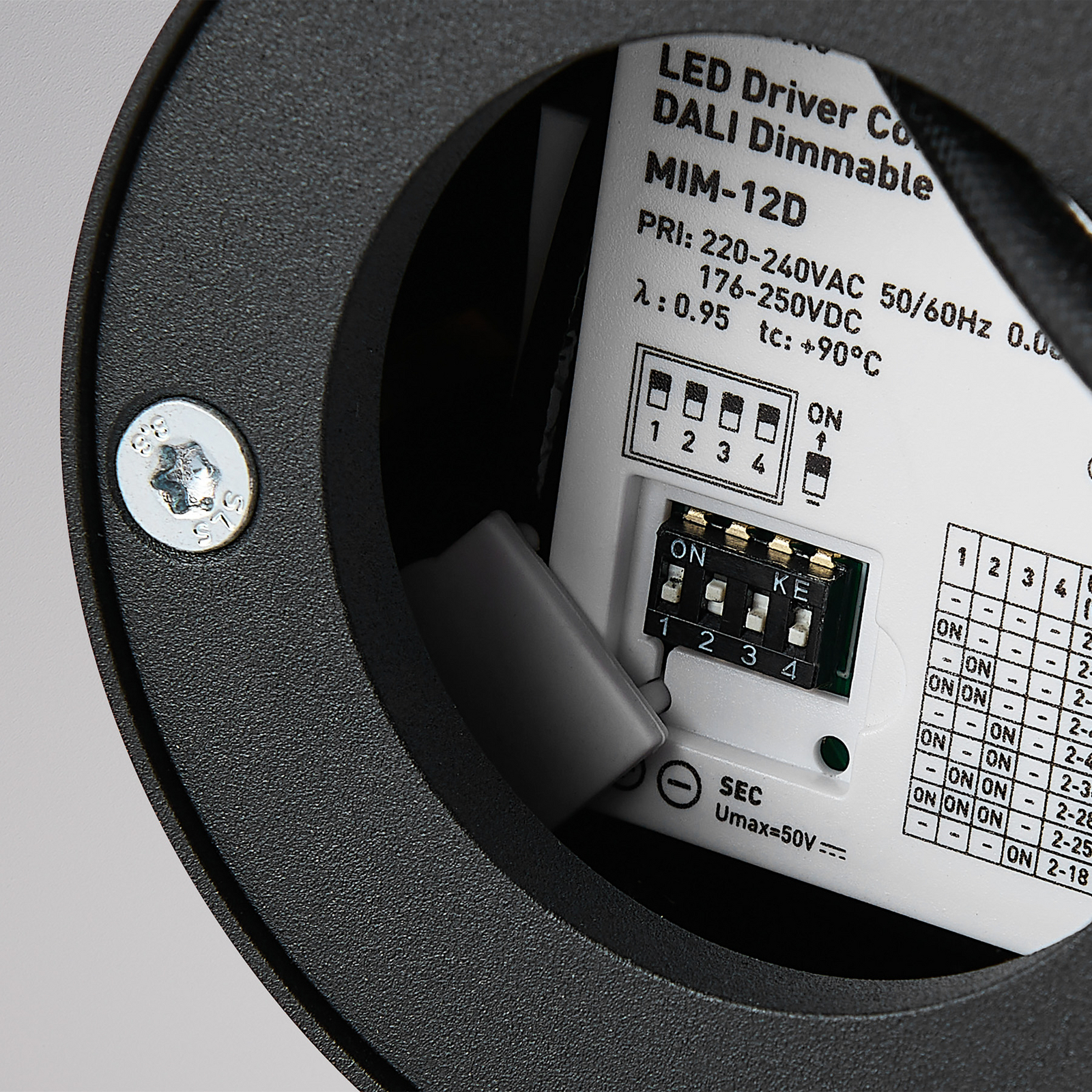 Lampă suspendată LED ARE, negru, alabastru, Ø 8 cm, CCT, DALI