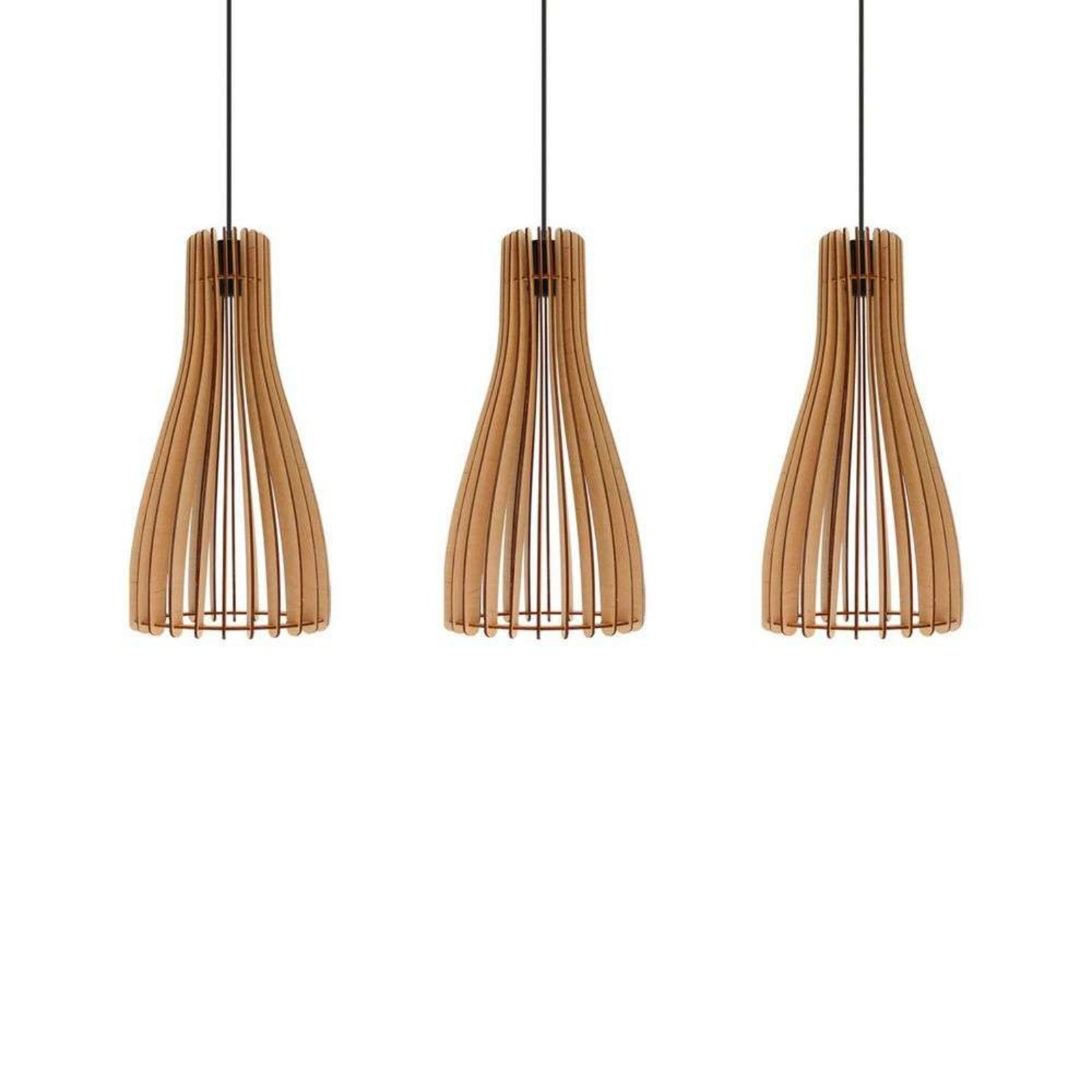 Furn 3 Pendant Black/Wood - Envostar