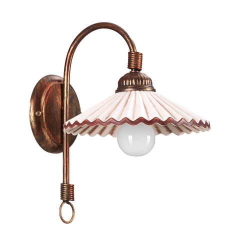 Wandleuchte Rosina, bronze mit rosa Keramikschirm