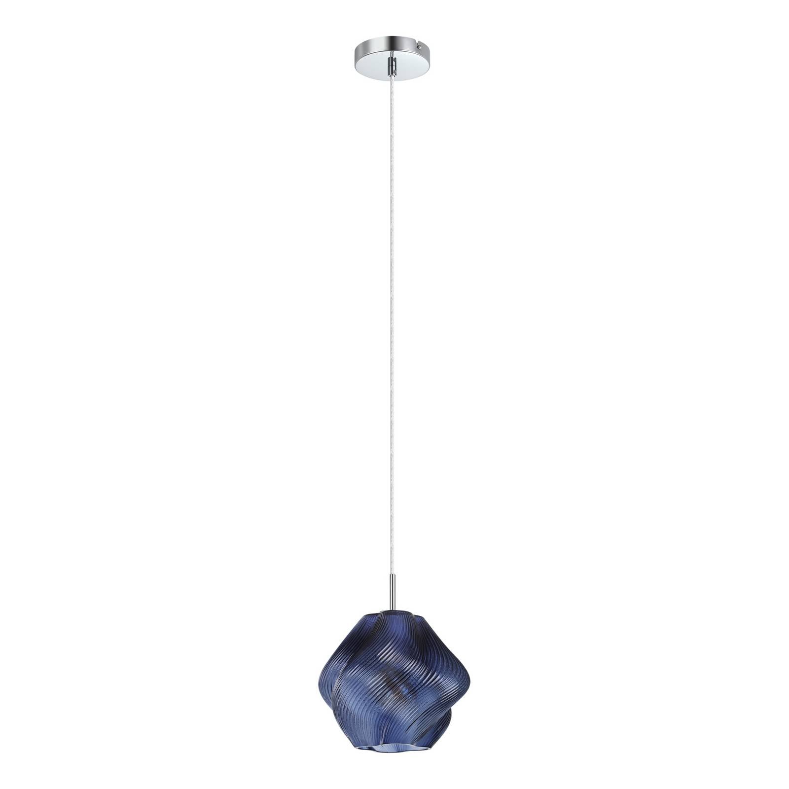 Żyrandol Meliciano, niebieski, szklany, Ø 22 cm, E27