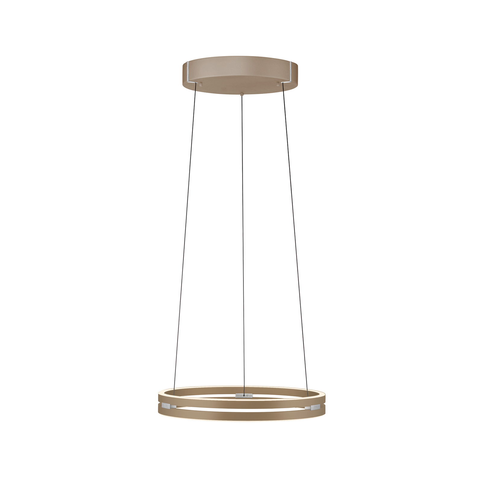 PURE LED-Hängeleuchte E-Loop, bronze, Ø 50 cm, Aluminium CCT