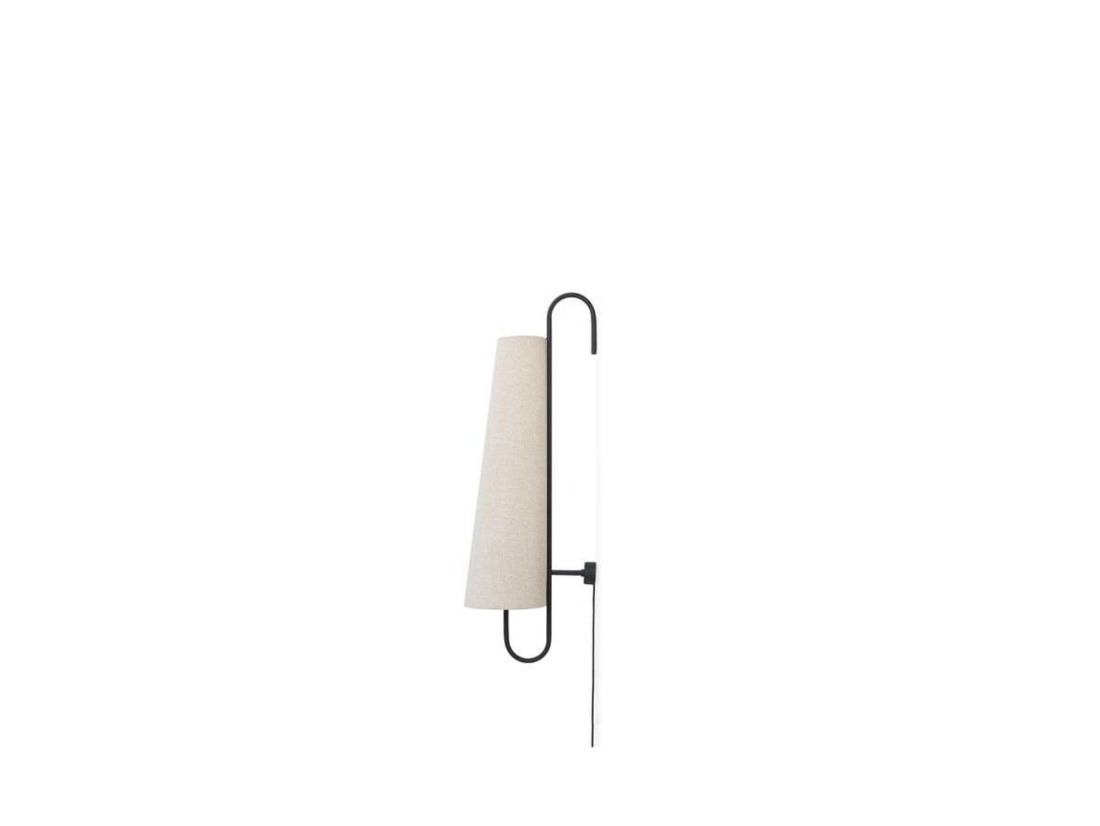 Ancora Vägglampa 100 Black/Natural - Ferm Living