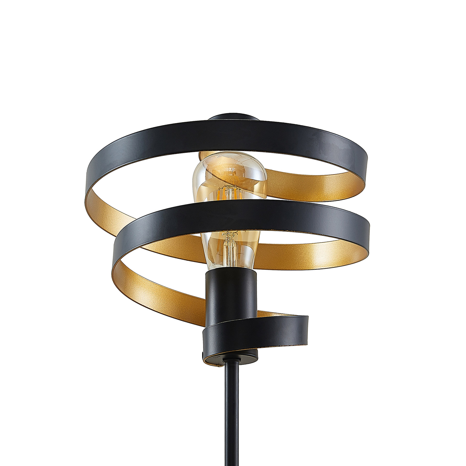 "Lindby Colten" stalinė lempa, spiralė, juoda, auksinė