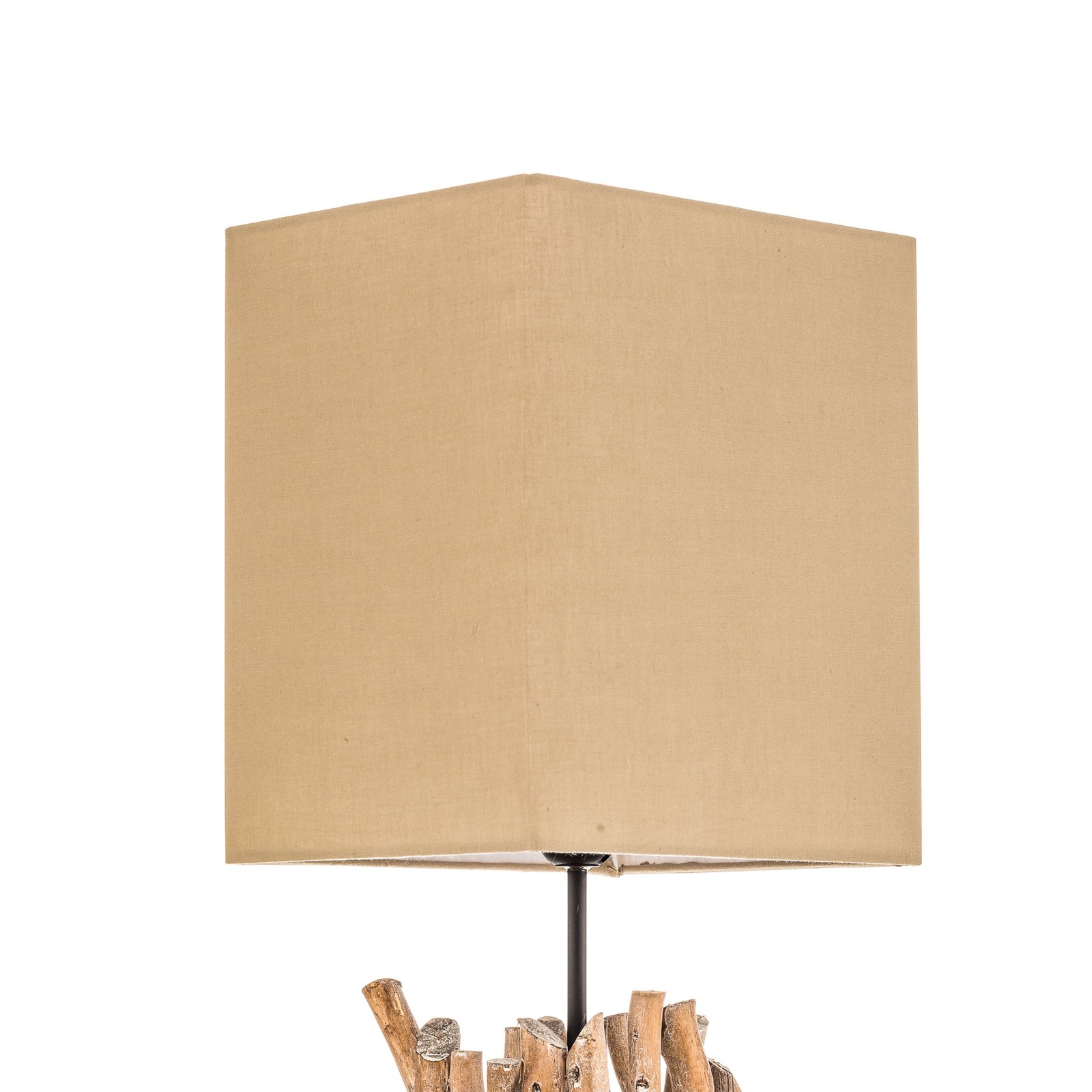 Marica floor lamp, fabric lampshade, wood element
