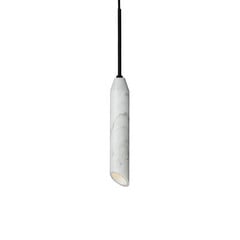 Lámpara colgante Marble Art, blanca, mármol de Carrara, altura 30 cm
