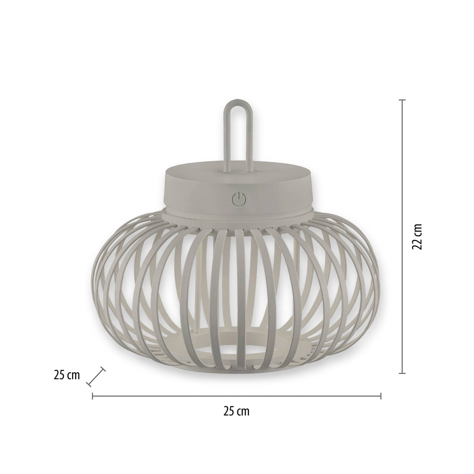 JUST LIGHT. Lampa stołowa LED Akuba szaro-beżowa 22cm bambus