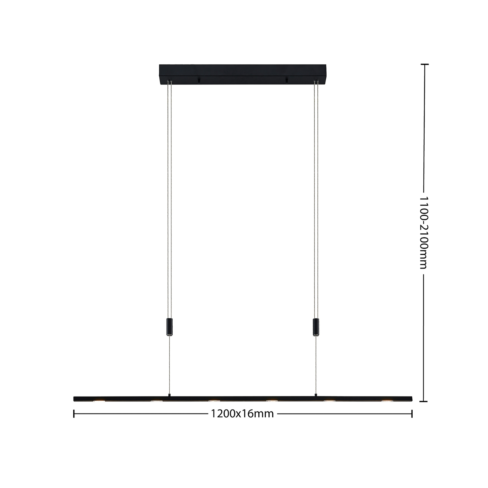 Lucande Stakato LED-Pendellampe 6fl. 120 cm lang