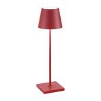 Zafferano Poldina akkus asztali lámpa IP65 piros