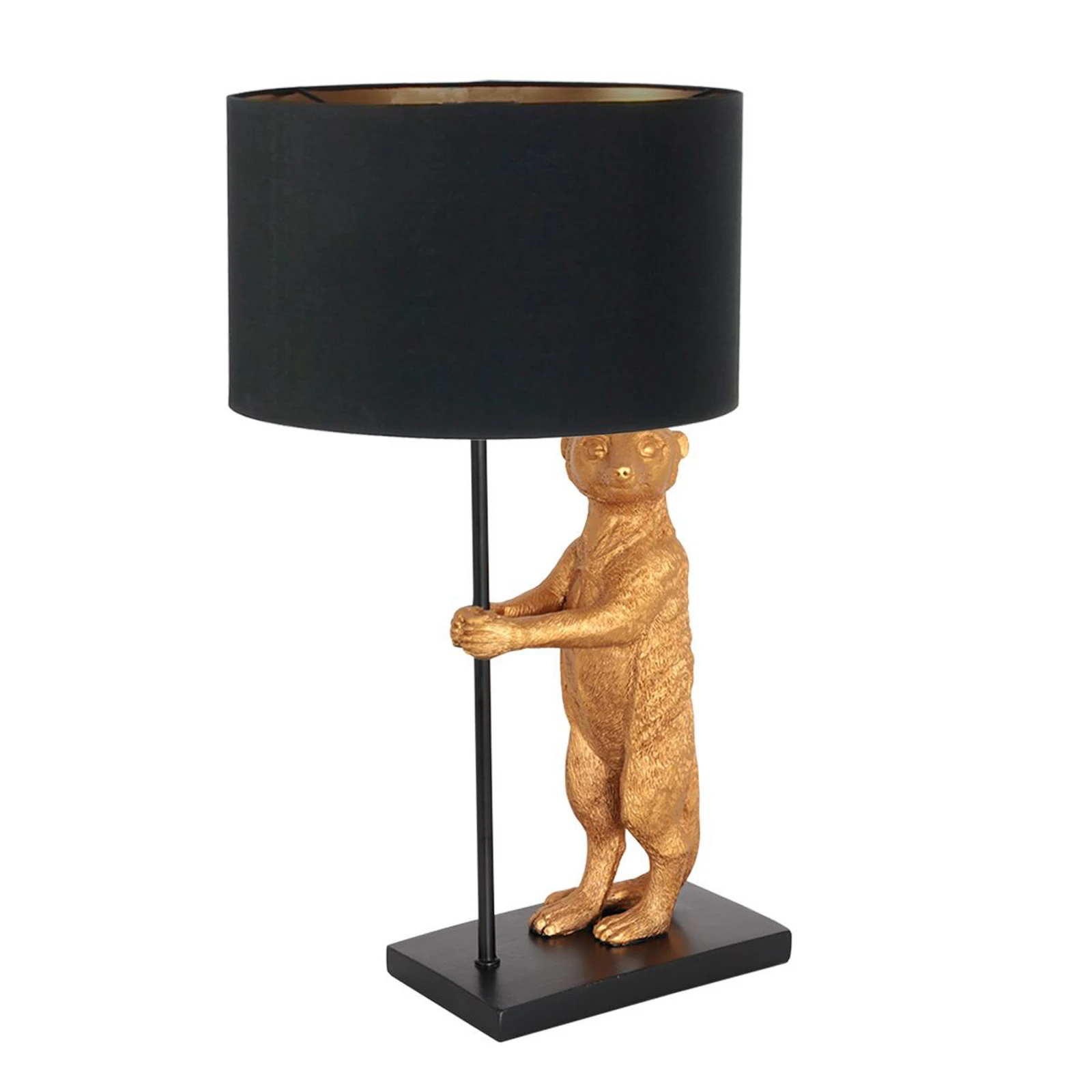 Lampa stołowa Animaux 7202ZW, metal, len, czarny