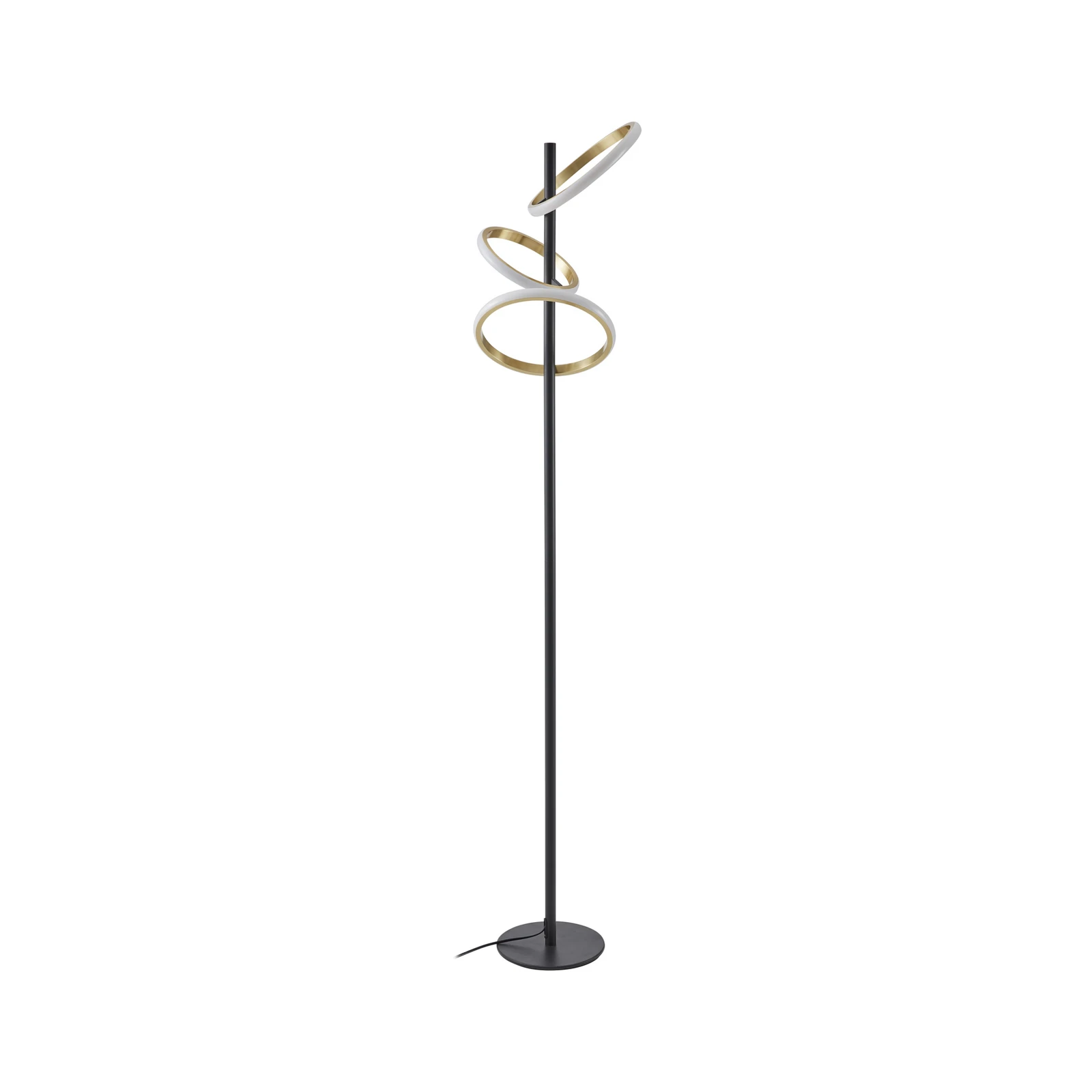Lucande LED-golvlampa Madu, svart, metall, 160 cm, dimbar