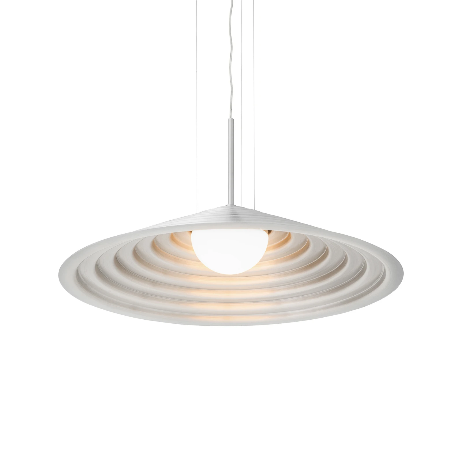 Audo LED-Hängelampe Chancery, Ø 75 cm, aluminiumfarben
