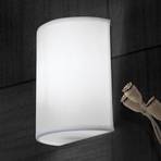 Ufo wall light with a white linen lampshade
