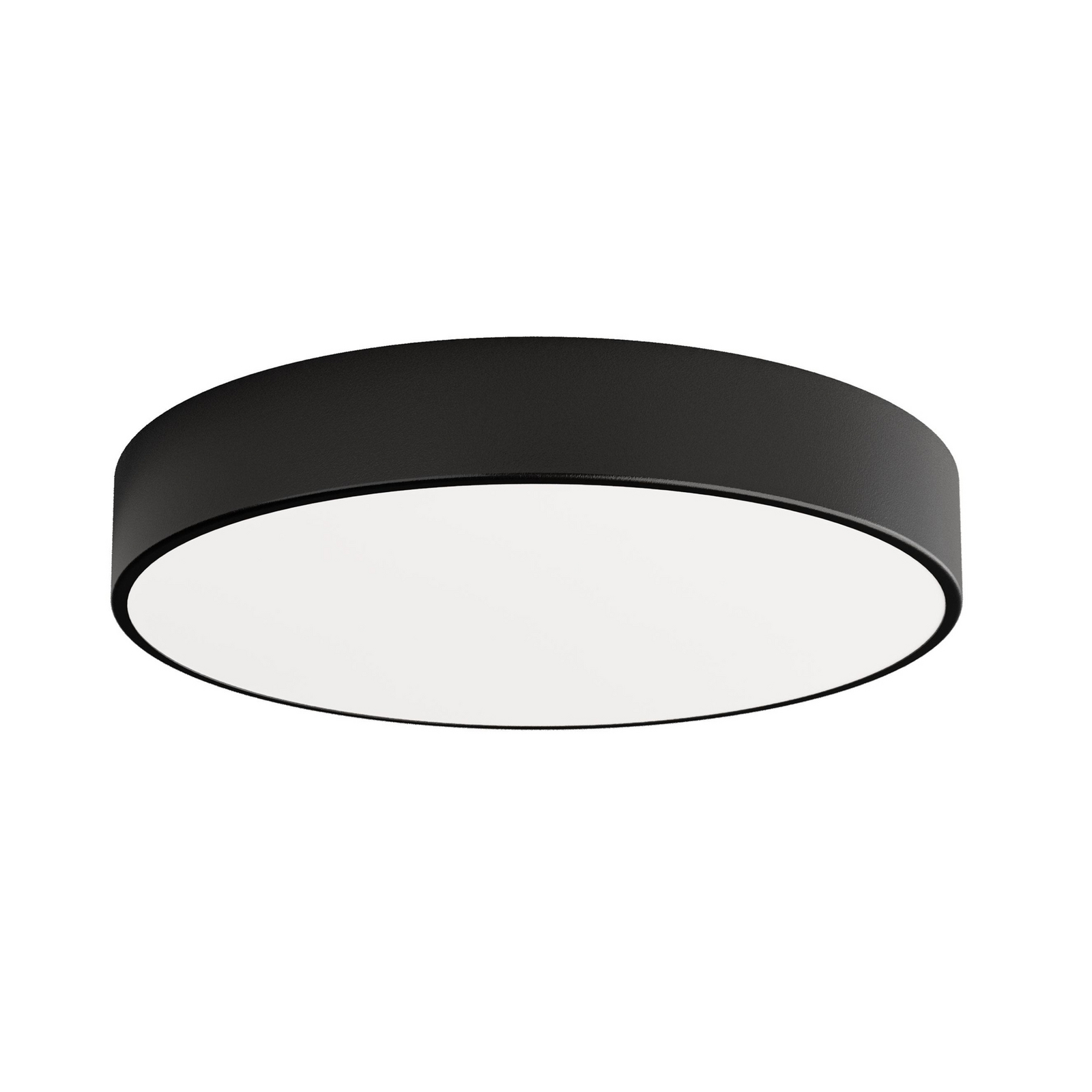 Deckenlampe Cleo 500, schwarz, Sensor, IP54, Ø 50 cm, Metall