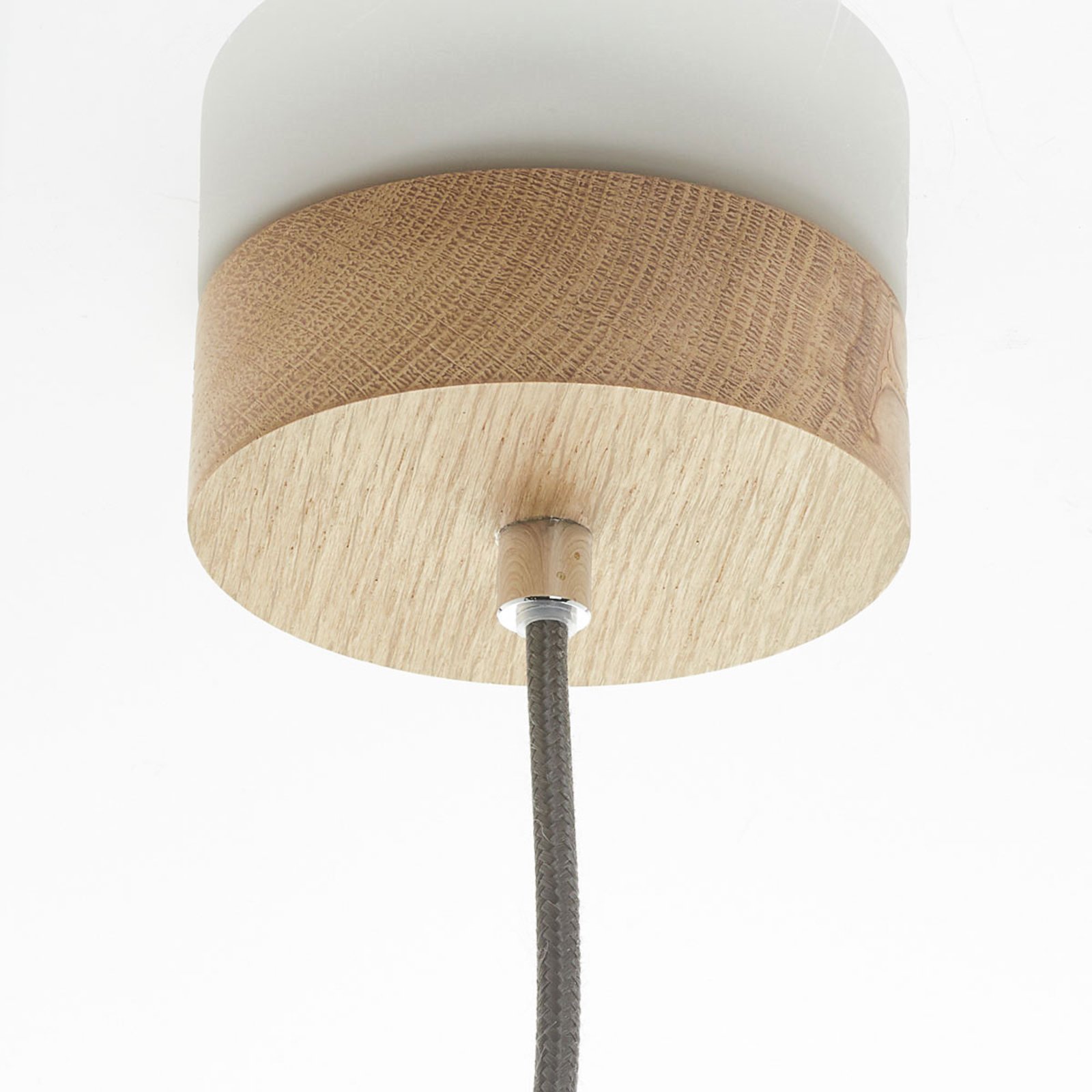 Jednozdrojové LED závěsné světlo Pipe dubové dřevo