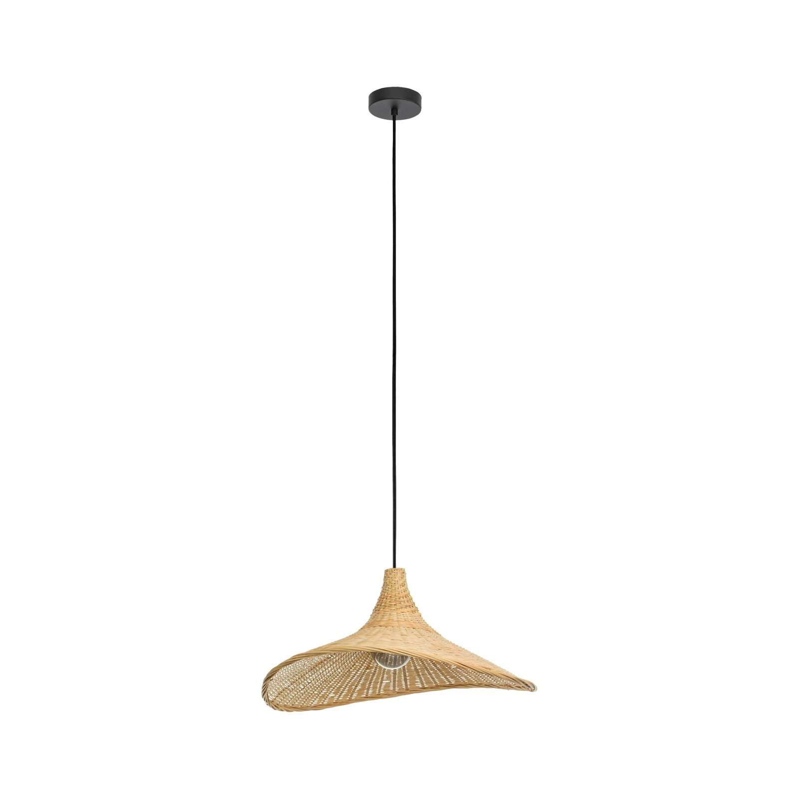 Lámpara colgante Haxey pantalla de bambú, Ø 50 cm