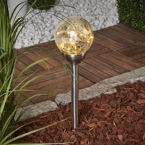 Lampe solaire à piquet Glory avec boule en verre