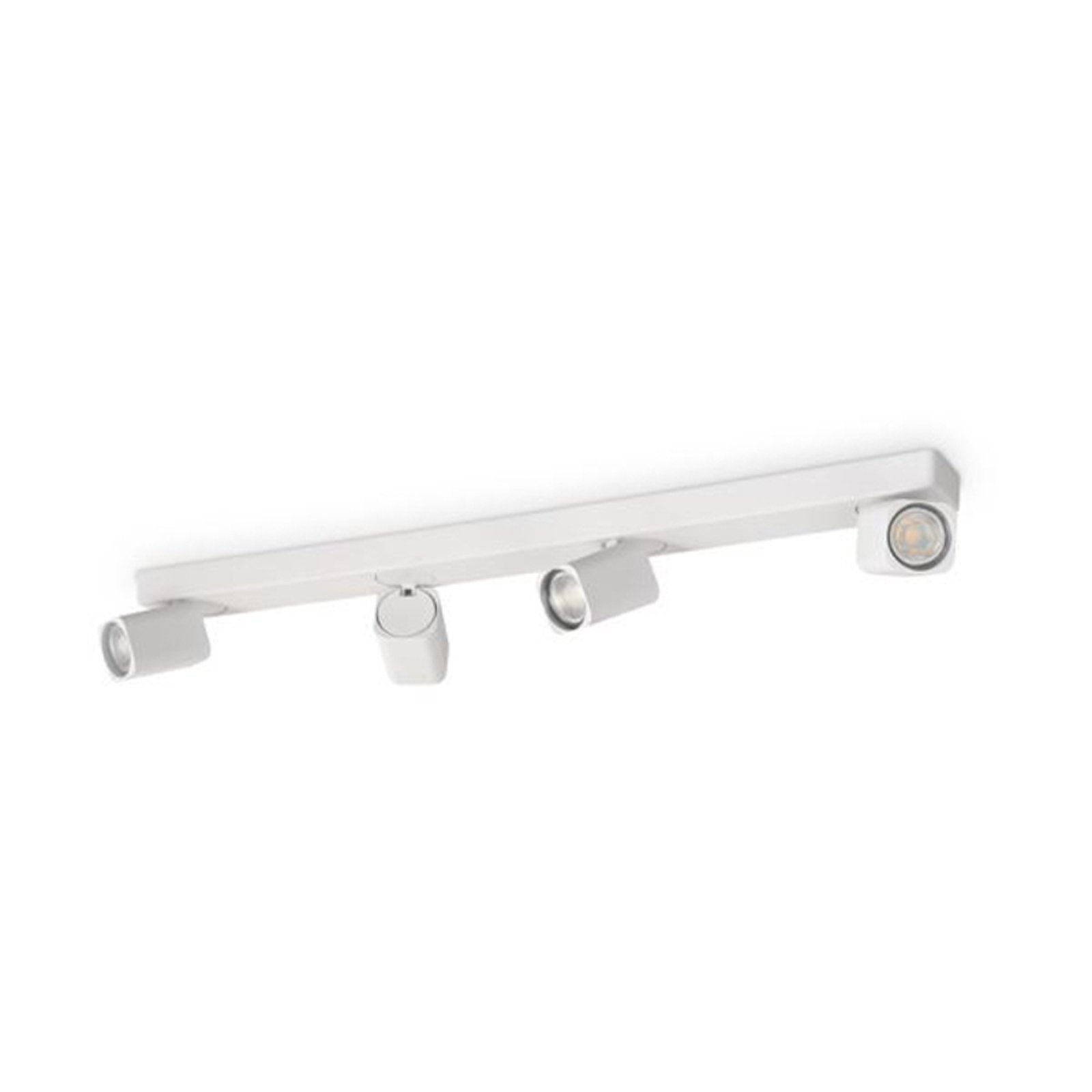 Ideal Lux plafondspot Rudy Square, wit, 4-lamps, metaal