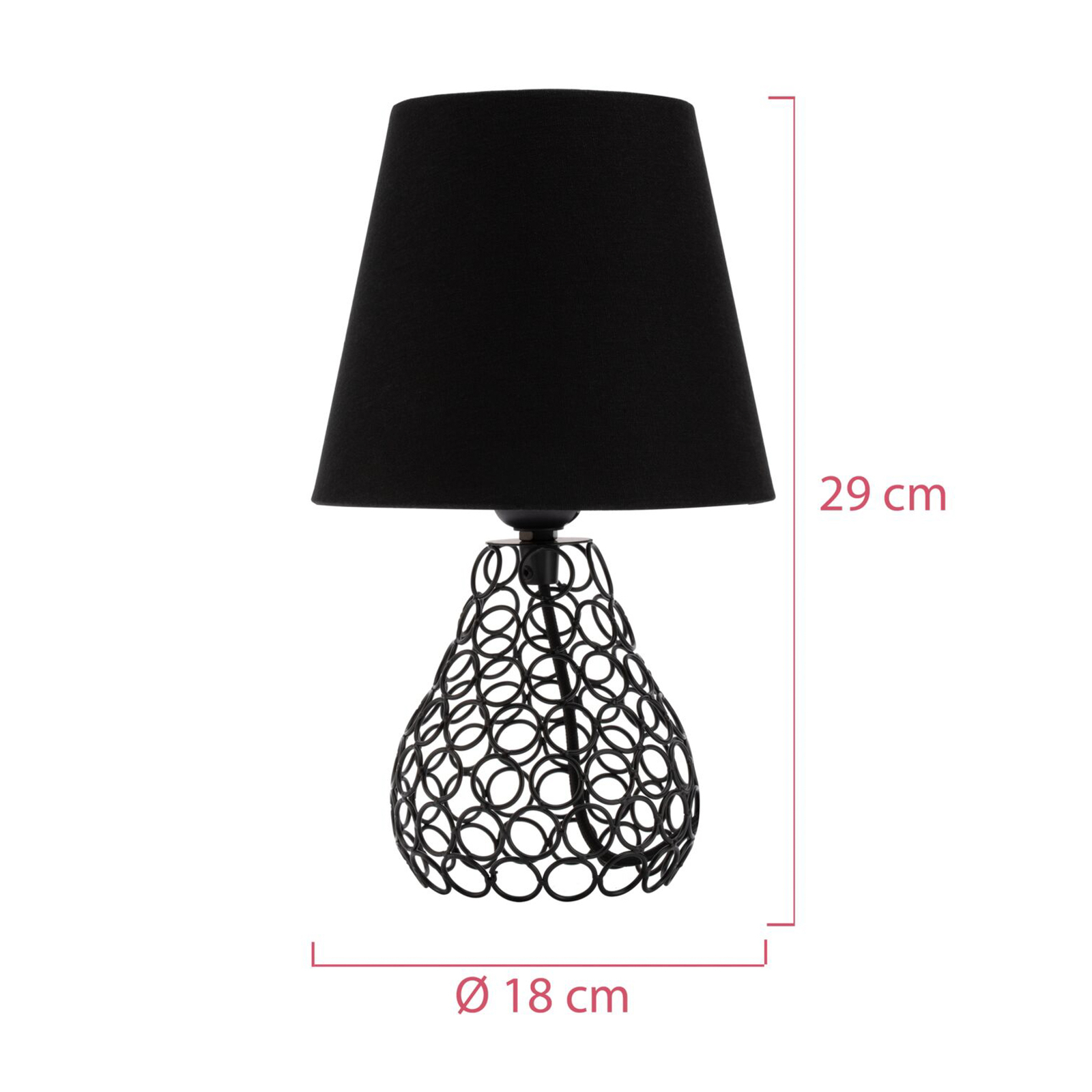 Pauleen Black Brilliance table lamp, metal base